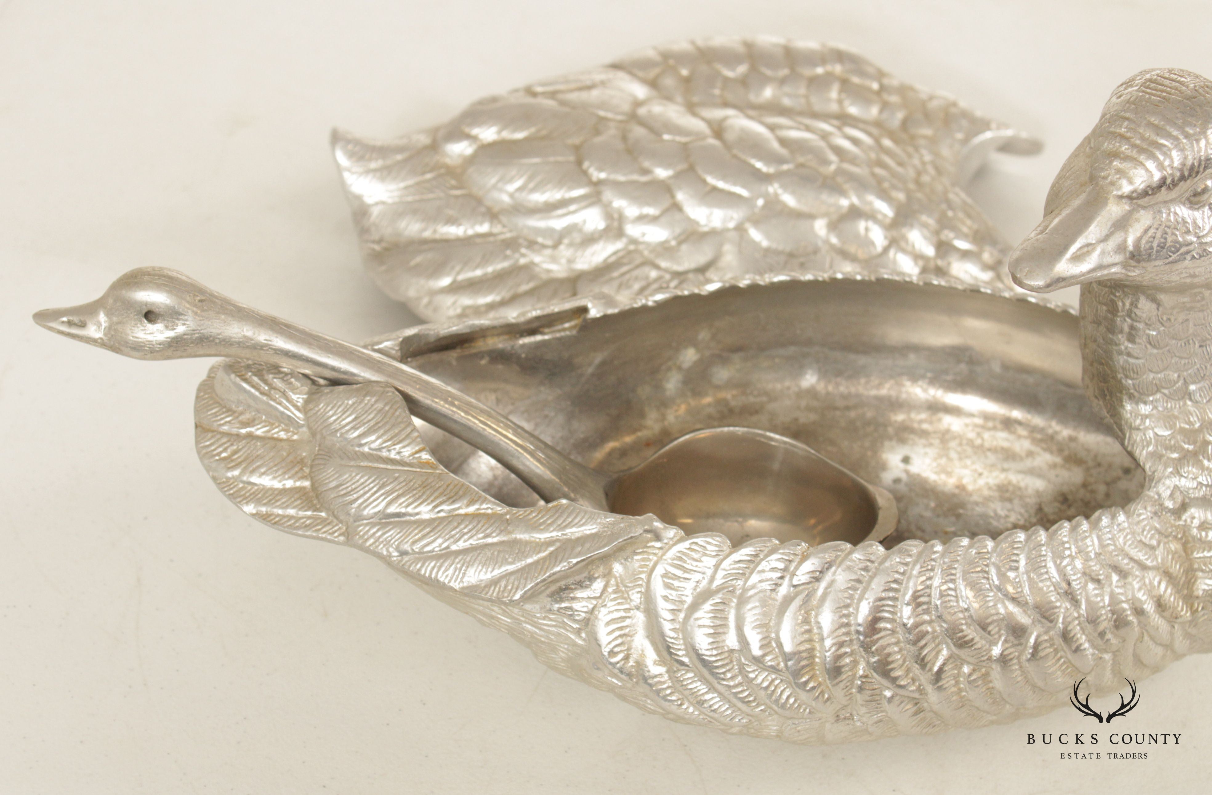 Arthur Court Polished Aluminum Duck Tureen and Ladle