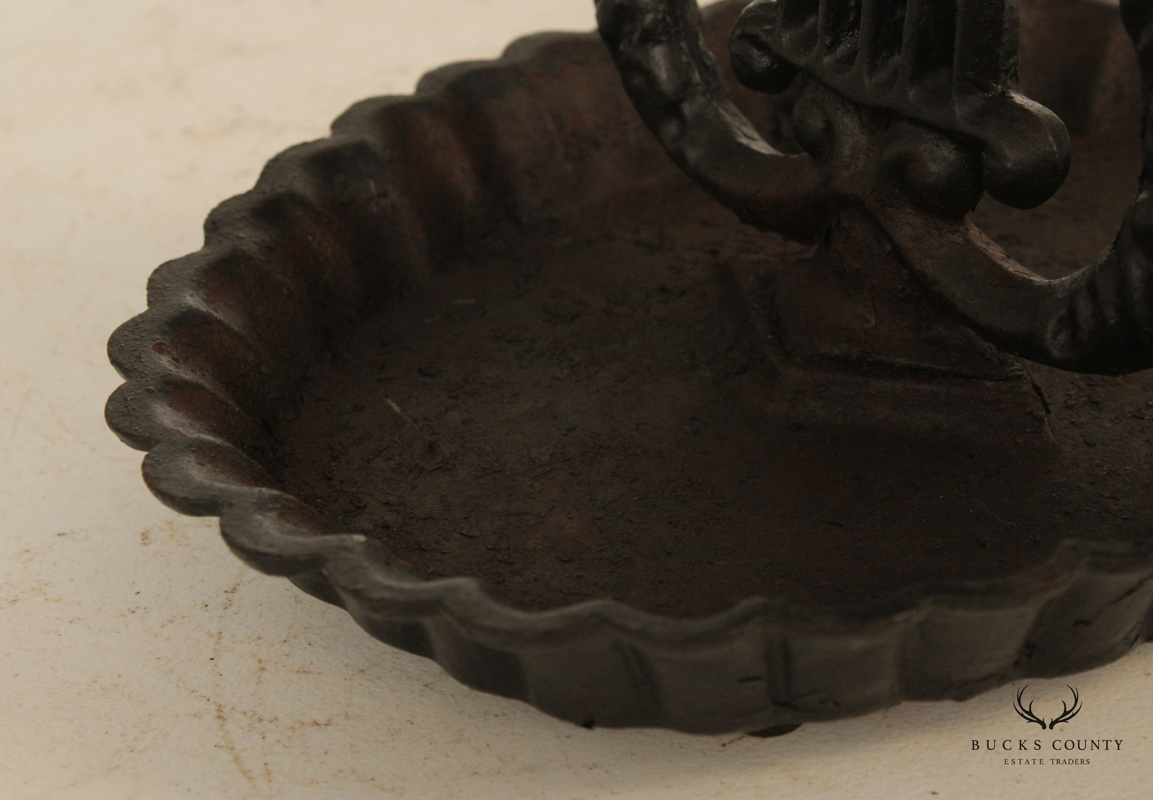 Antique Painted Cast Iron Lyre Form Boot Scraper