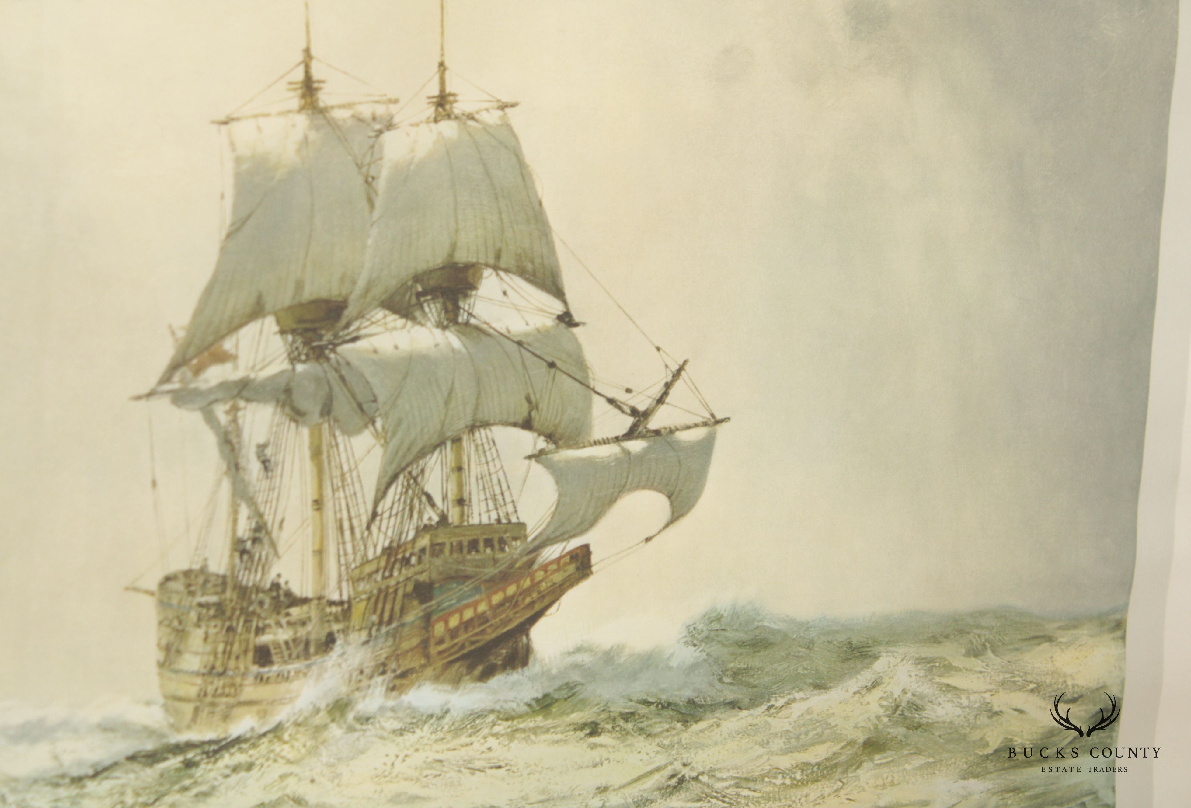 Montague Dawson 'The Gallant Mayflower' Sail Ship Lithograph