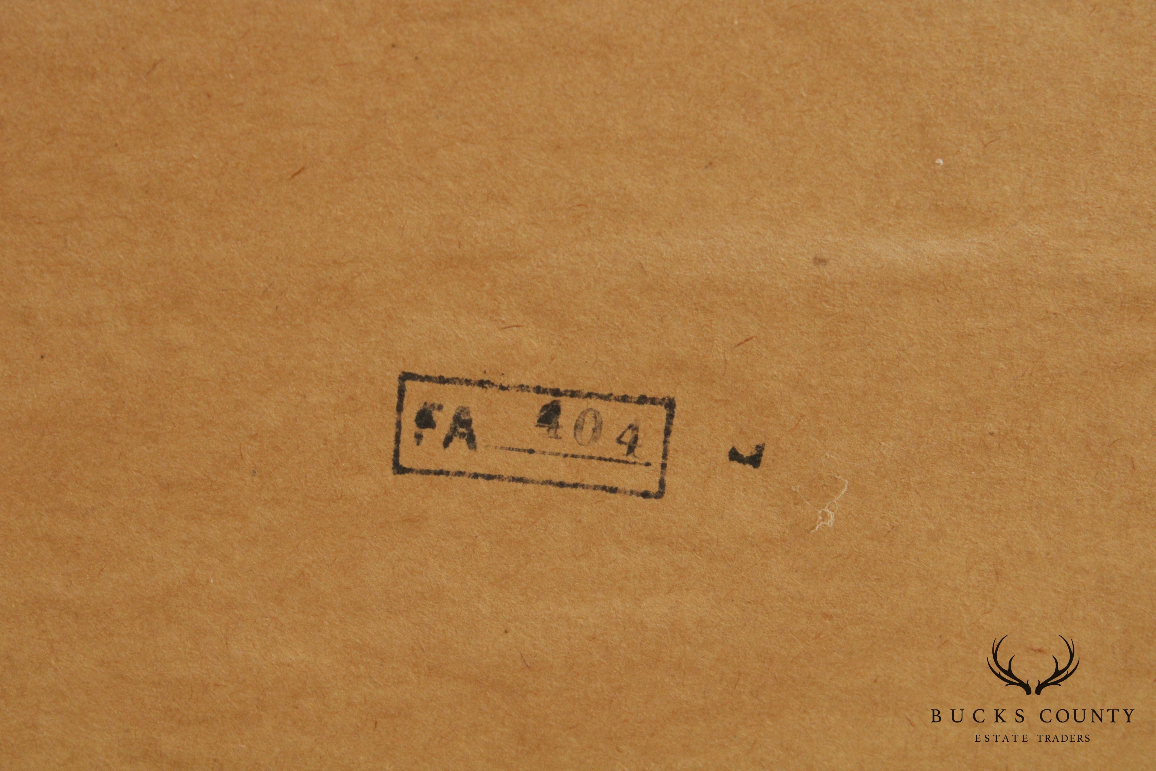 Tosa Mitsuoki "Quail Birds and Flowers" Faux Bamboo Framed Art Print