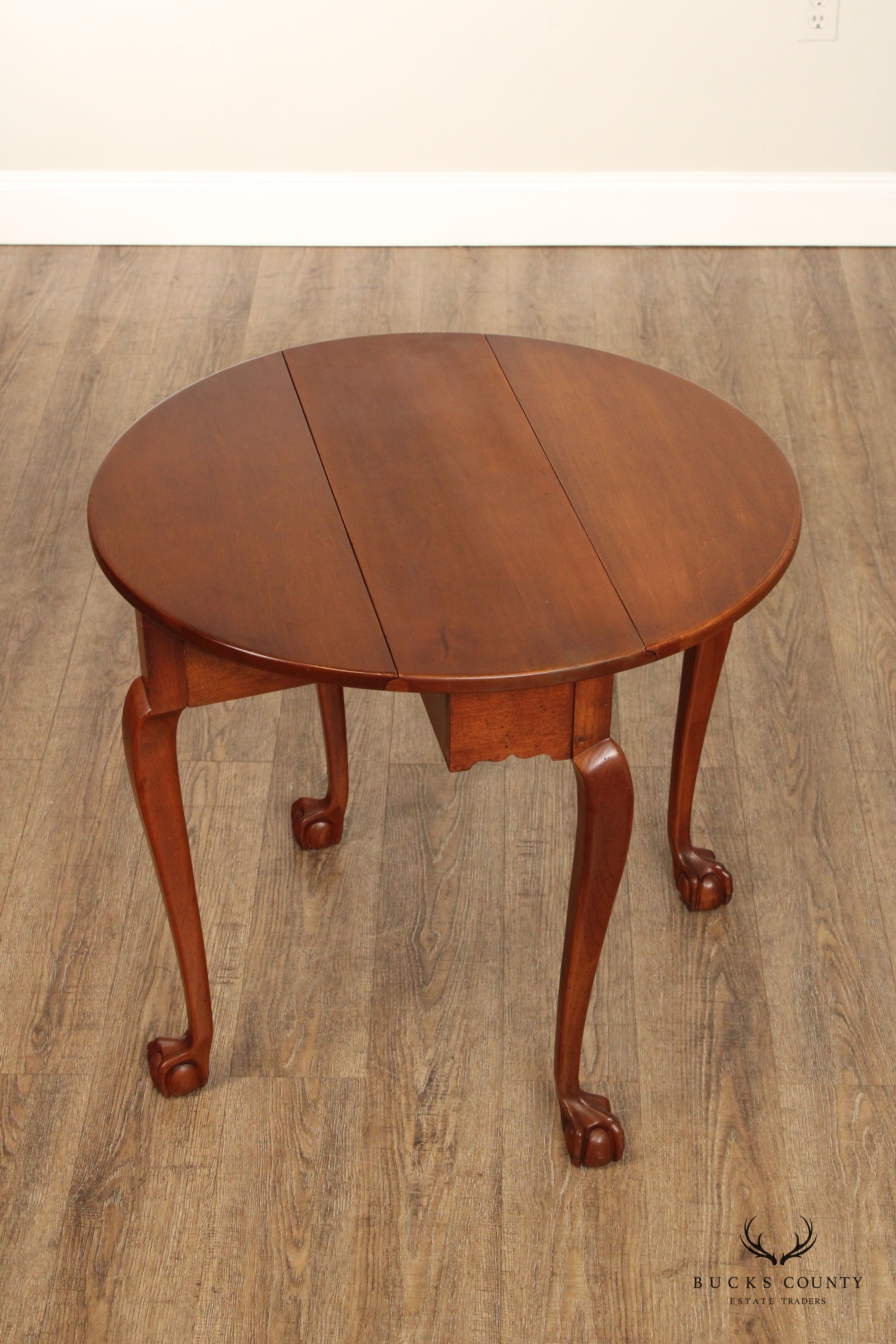 Chippendale Style Ball And Claw Drop Leaf Crescent Table
