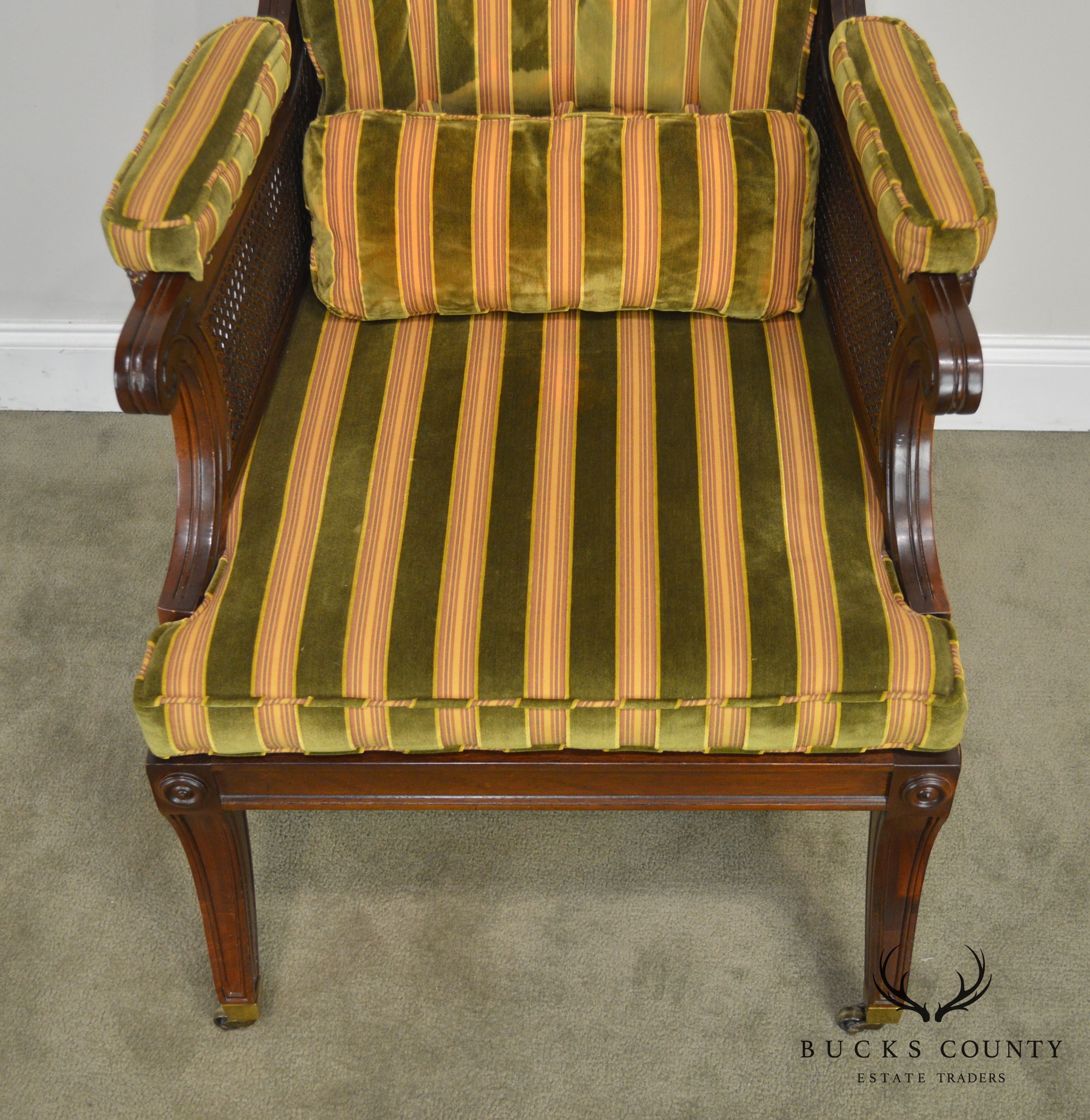 Baker Stately Homes Collection Regency Style Mahogany Cane Armchair