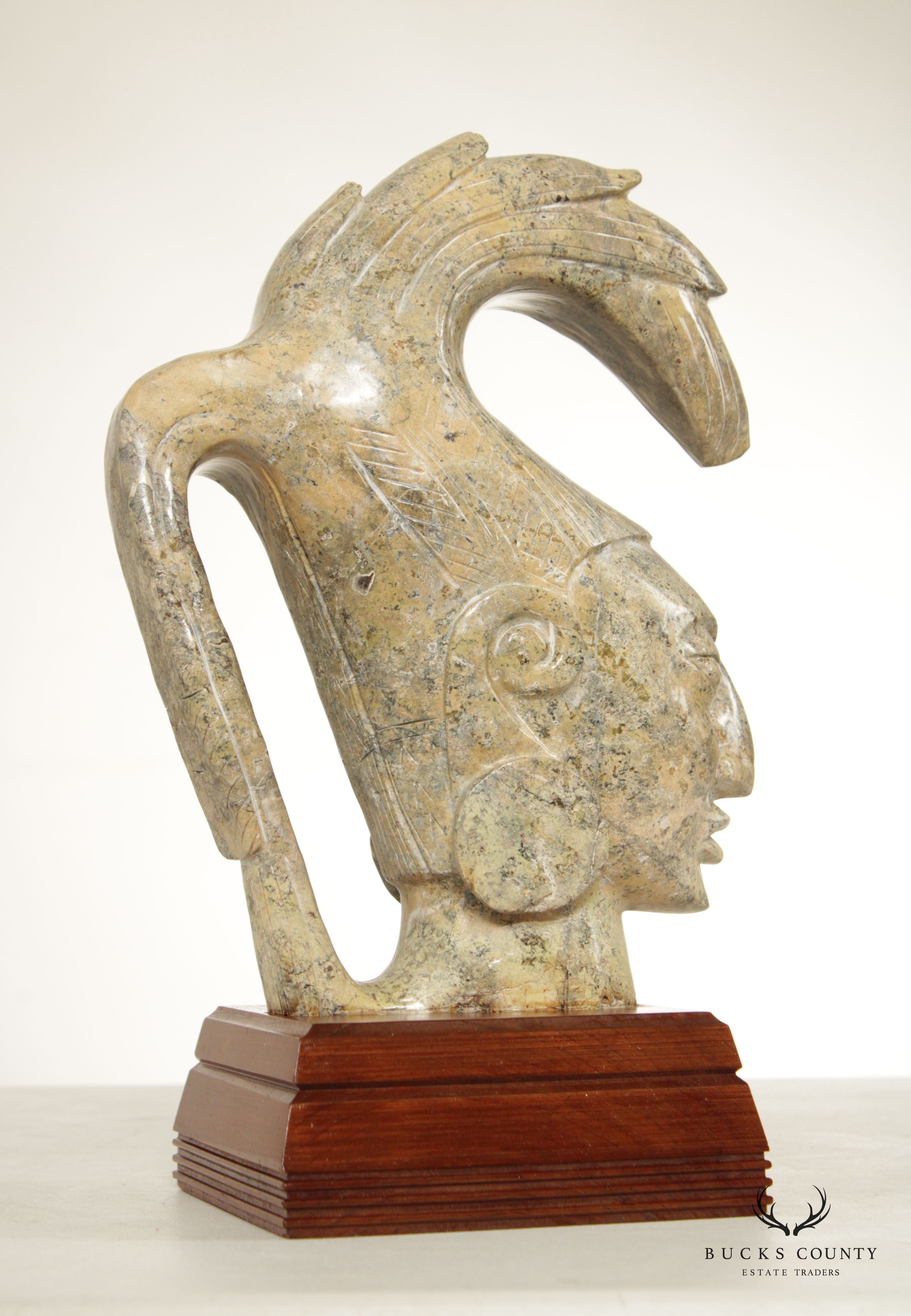 Central American Stone Carved Bust Sculpture