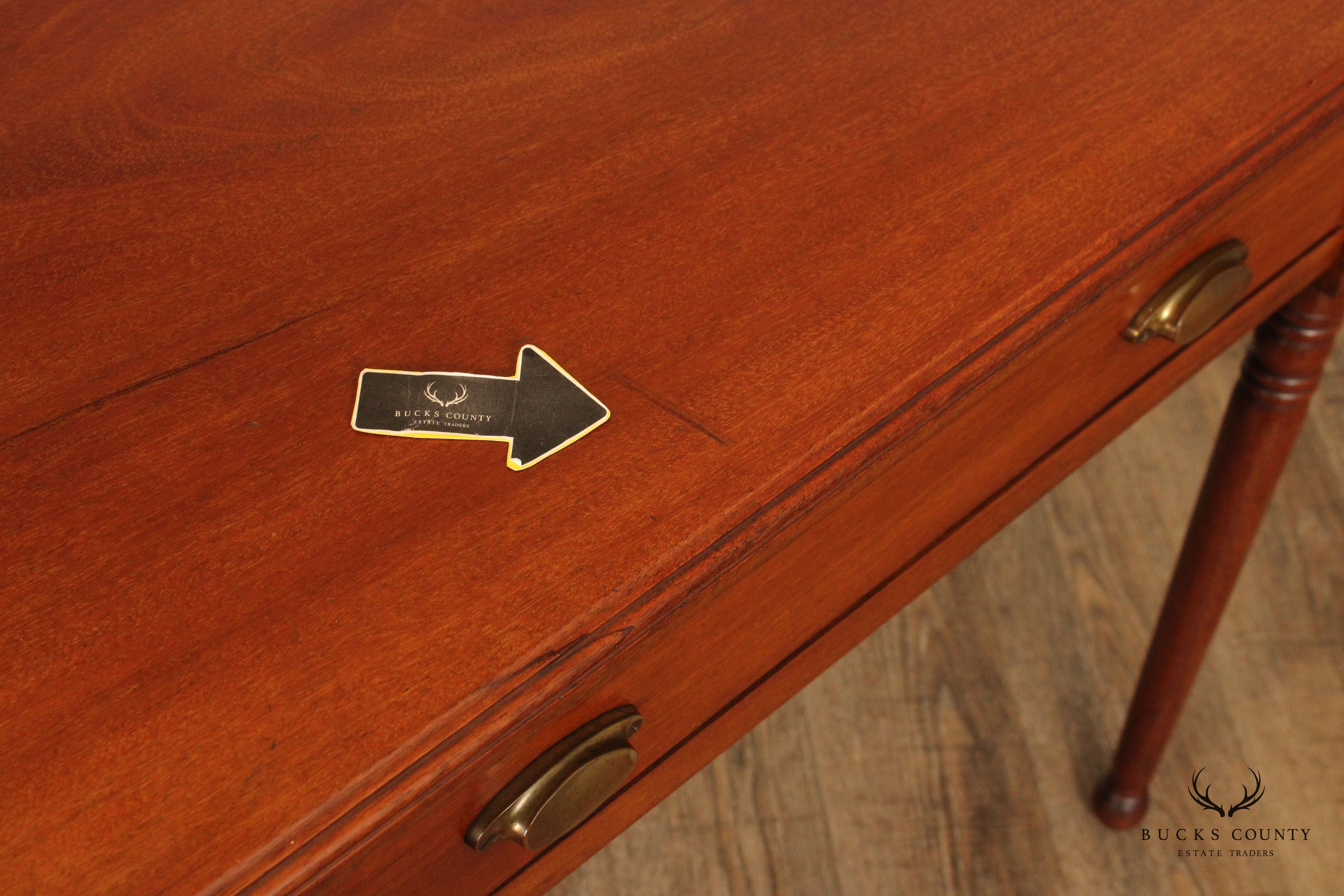 Sheraton Style Antique Mahogany One-Drawer Writing or Side Table