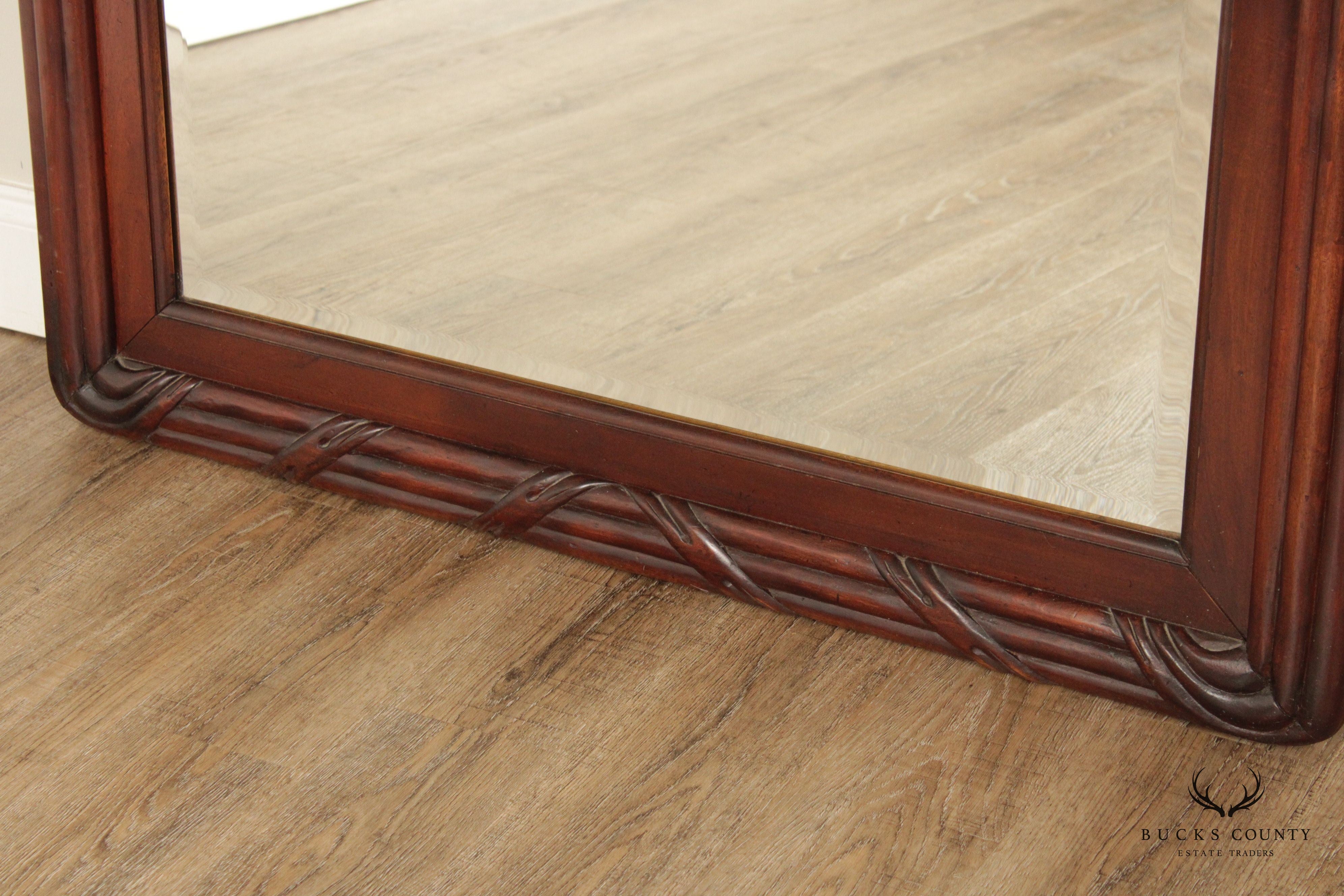 Carved Mahogany Arched Wall Mirror