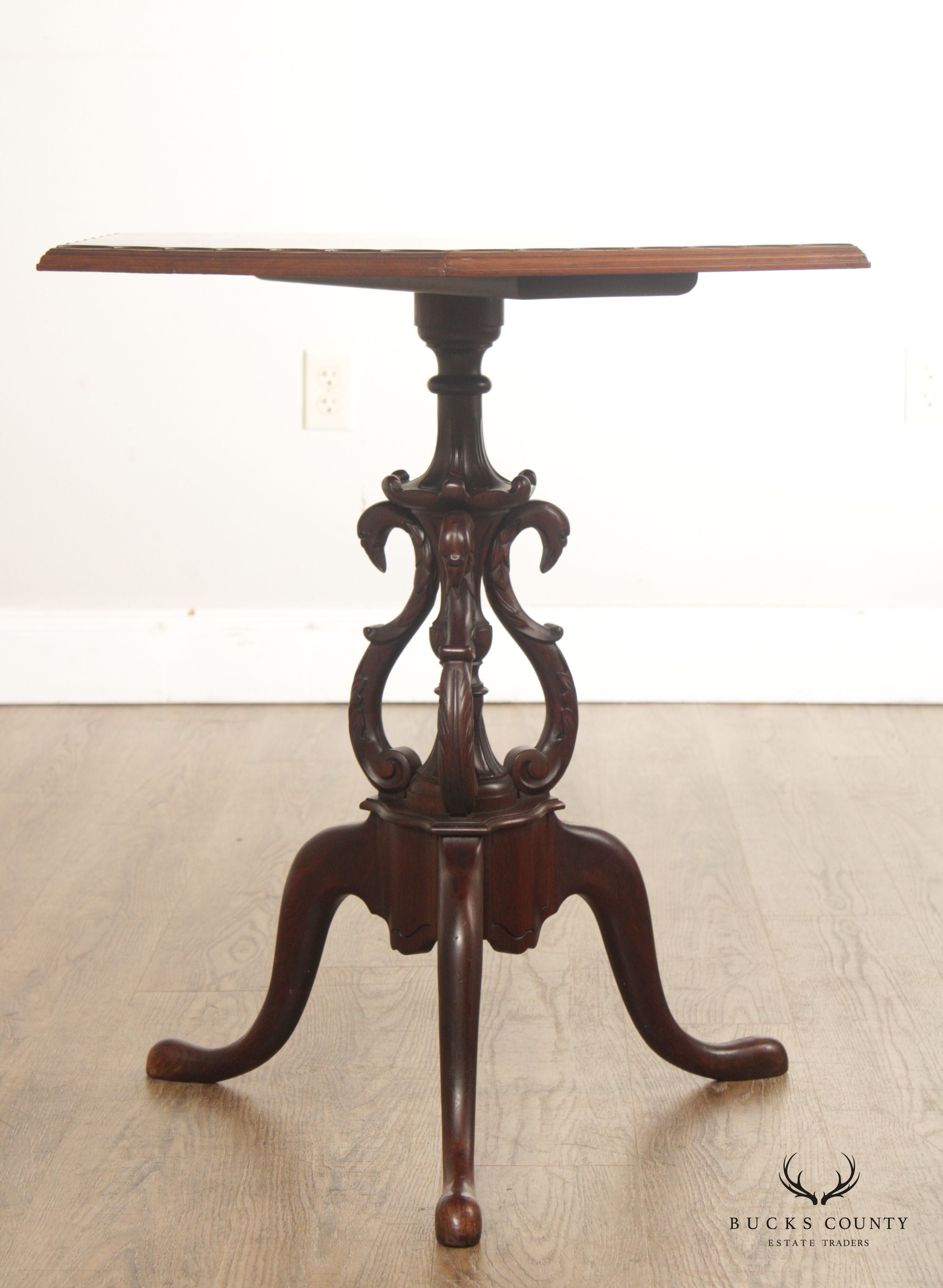 Antique Edwardian Mahogany Pedestal Side Table