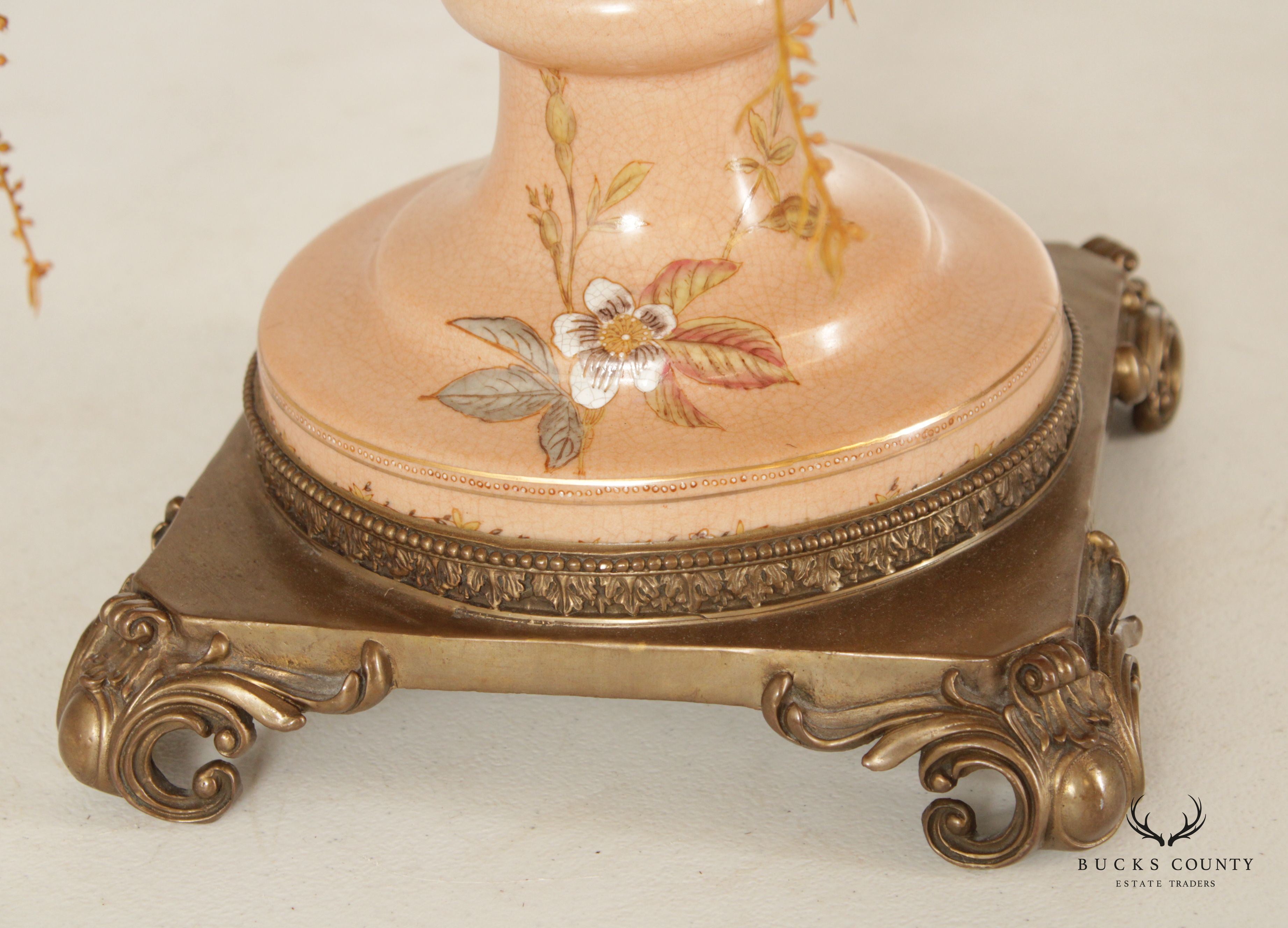 Mark Roberts Vintage Decorative Porcelain Vase with Silk Floral Arrangement