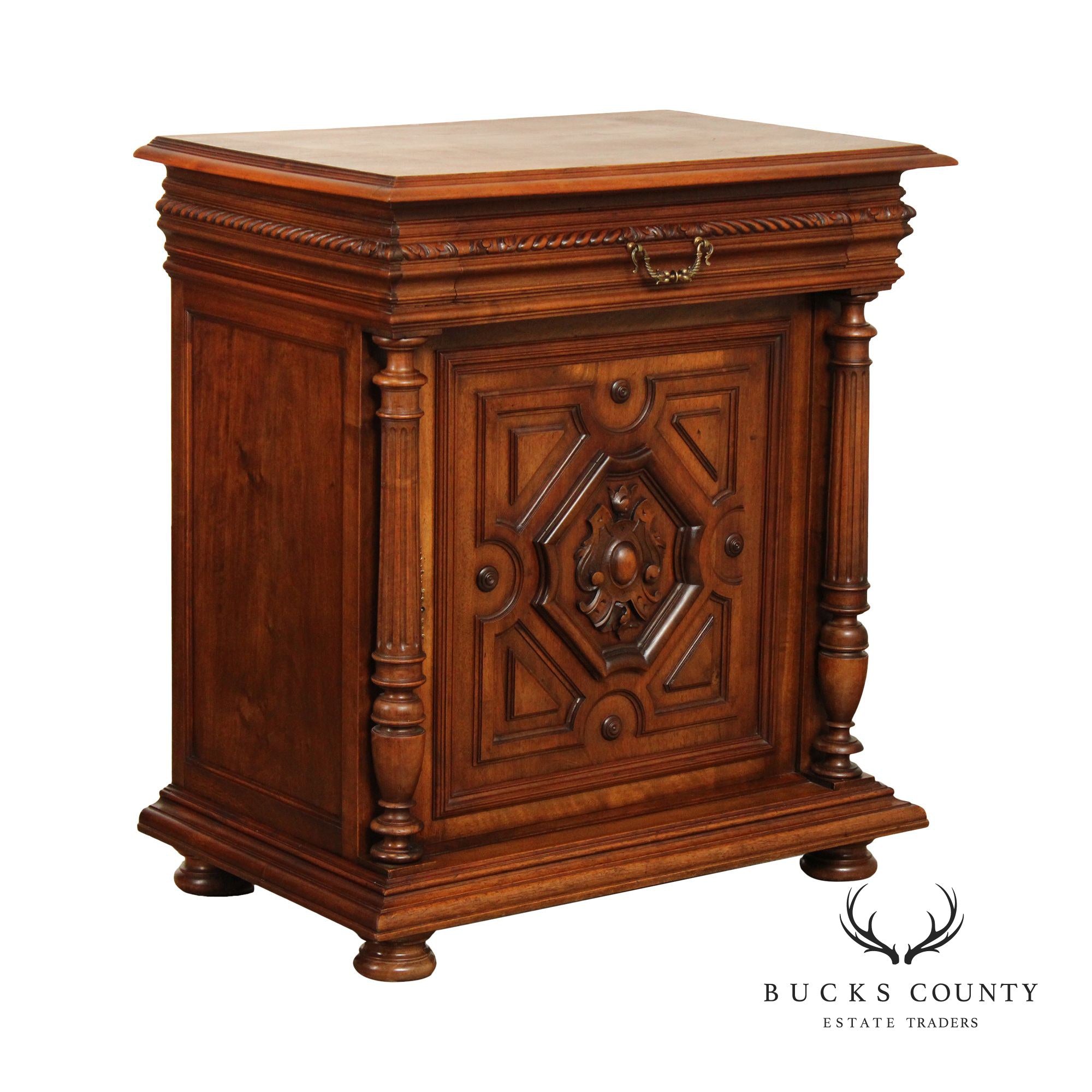 French Style Carved Walnut Confiturier Cabinet