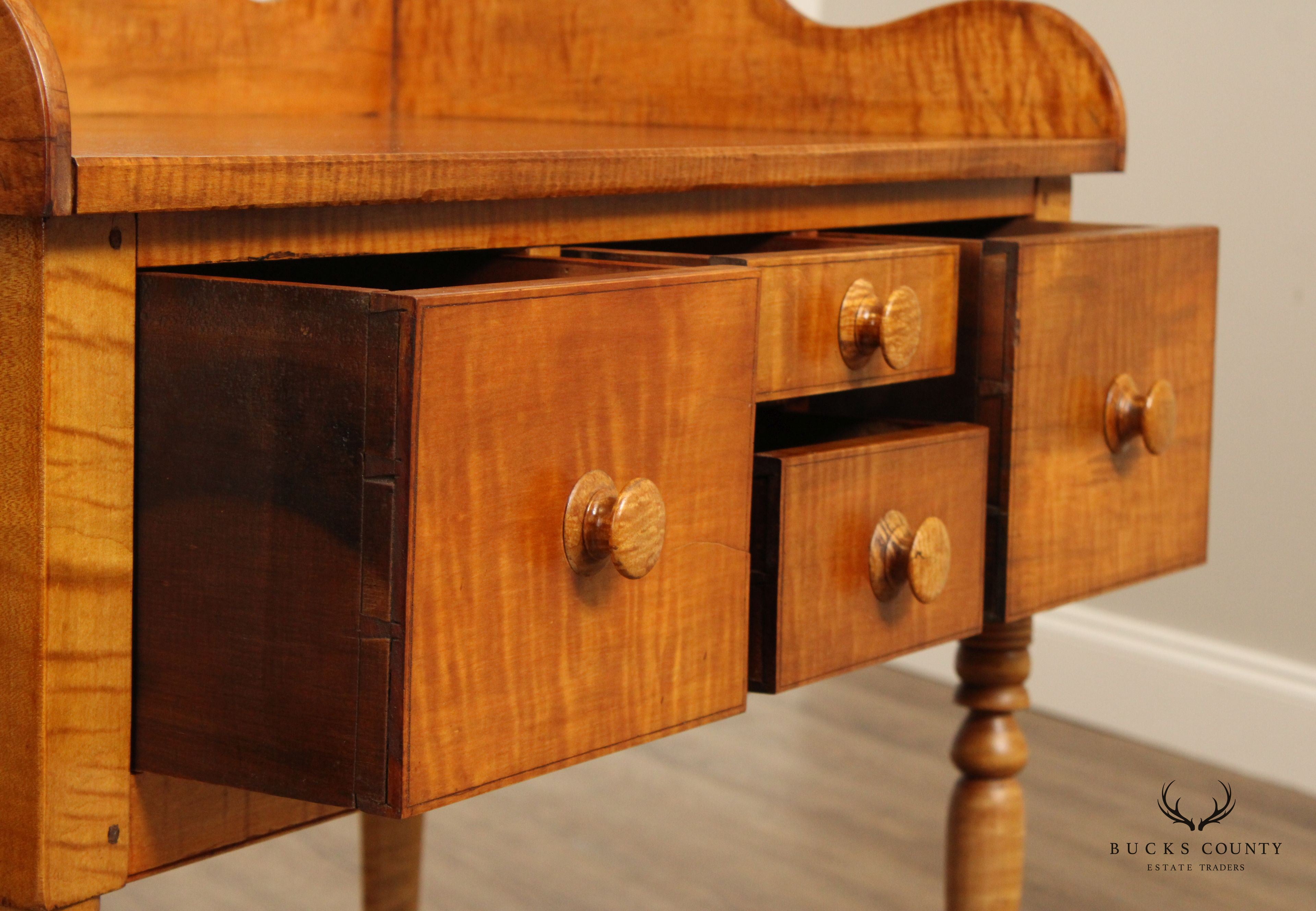 J. Courtney Custom Crafted Tiger Maple Sheraton Style Server