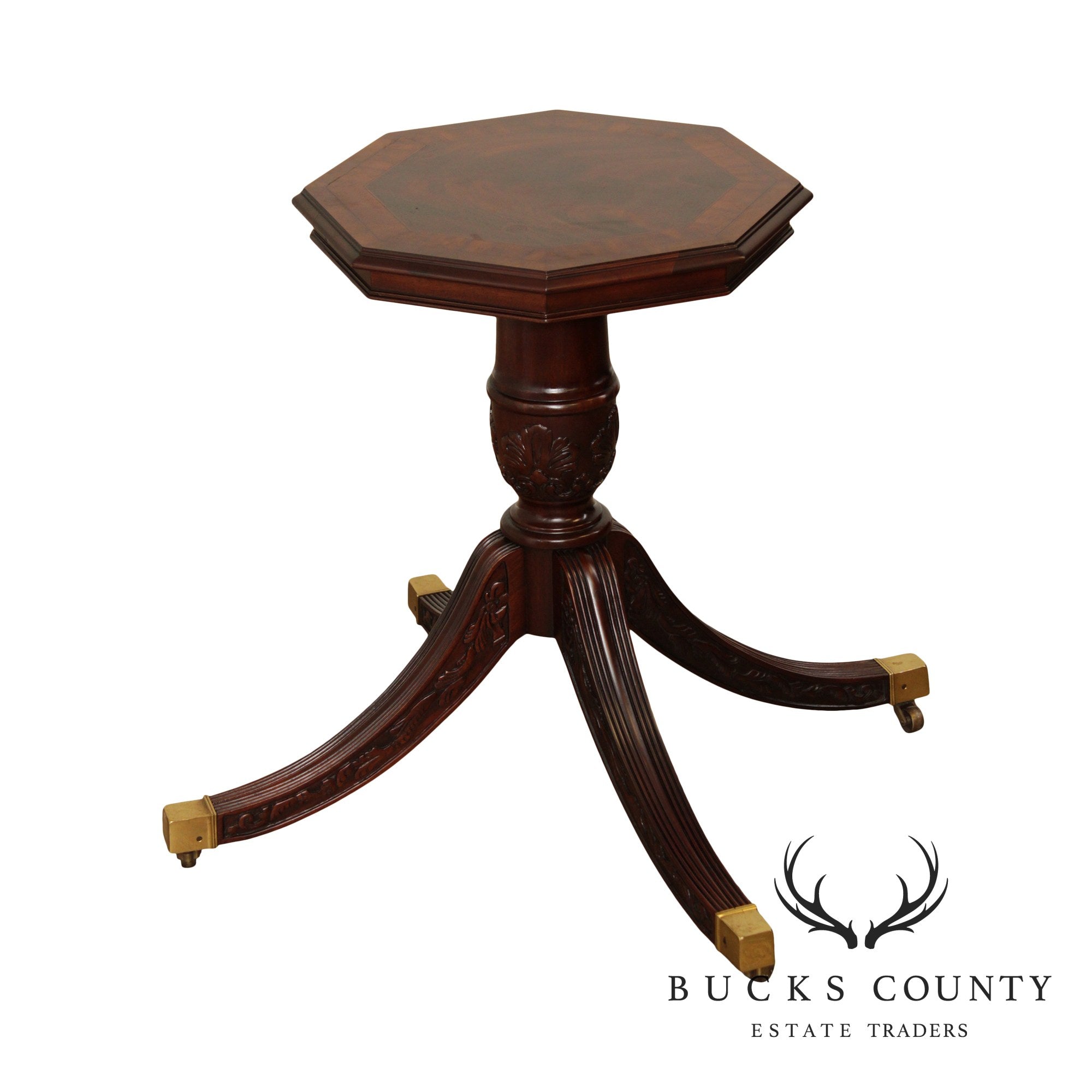 Georgian Style Banded Mahogany Octagonal Table Base