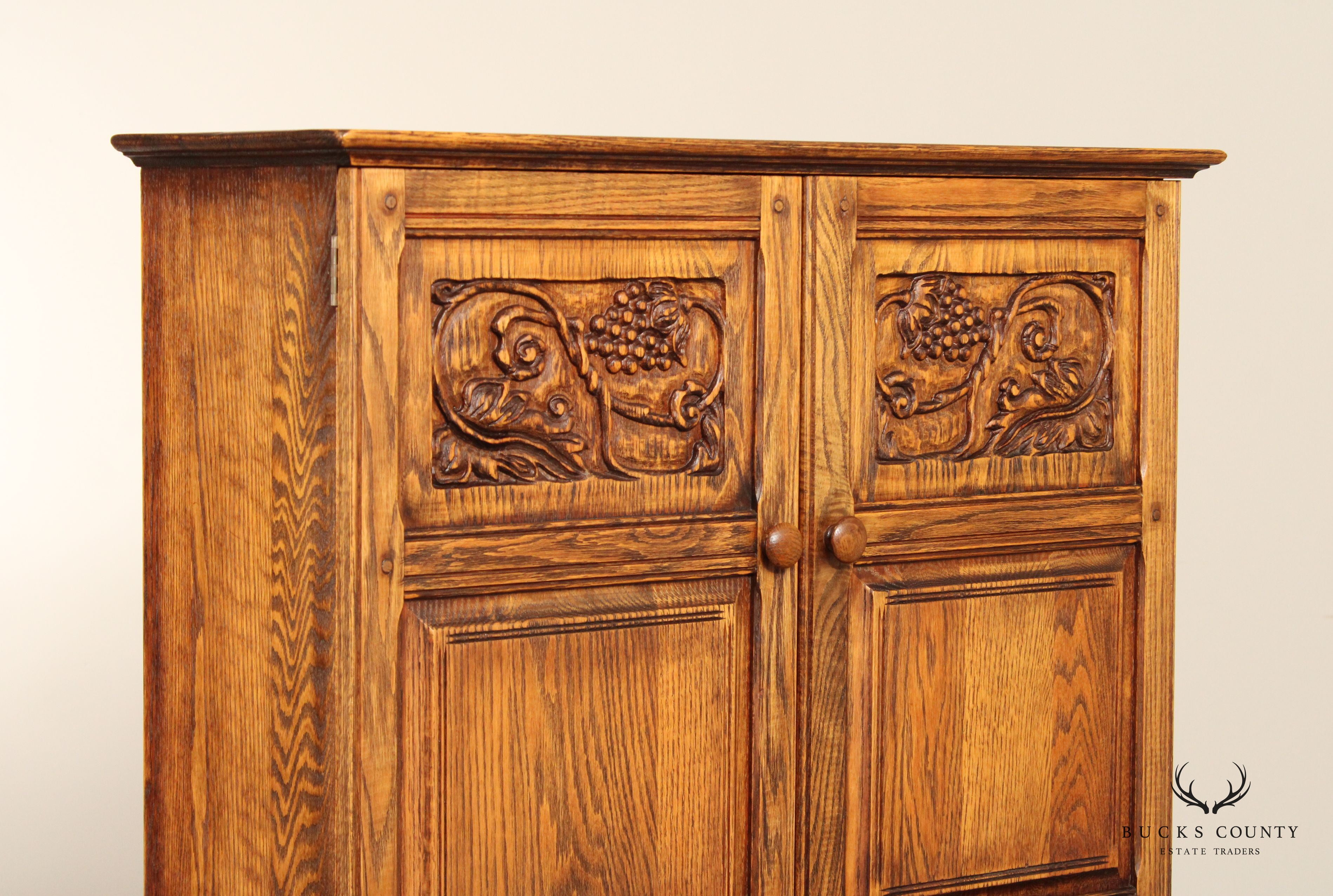 Jamestown Lounge Co. Feudal Oak Storage Cupboard Hutch
