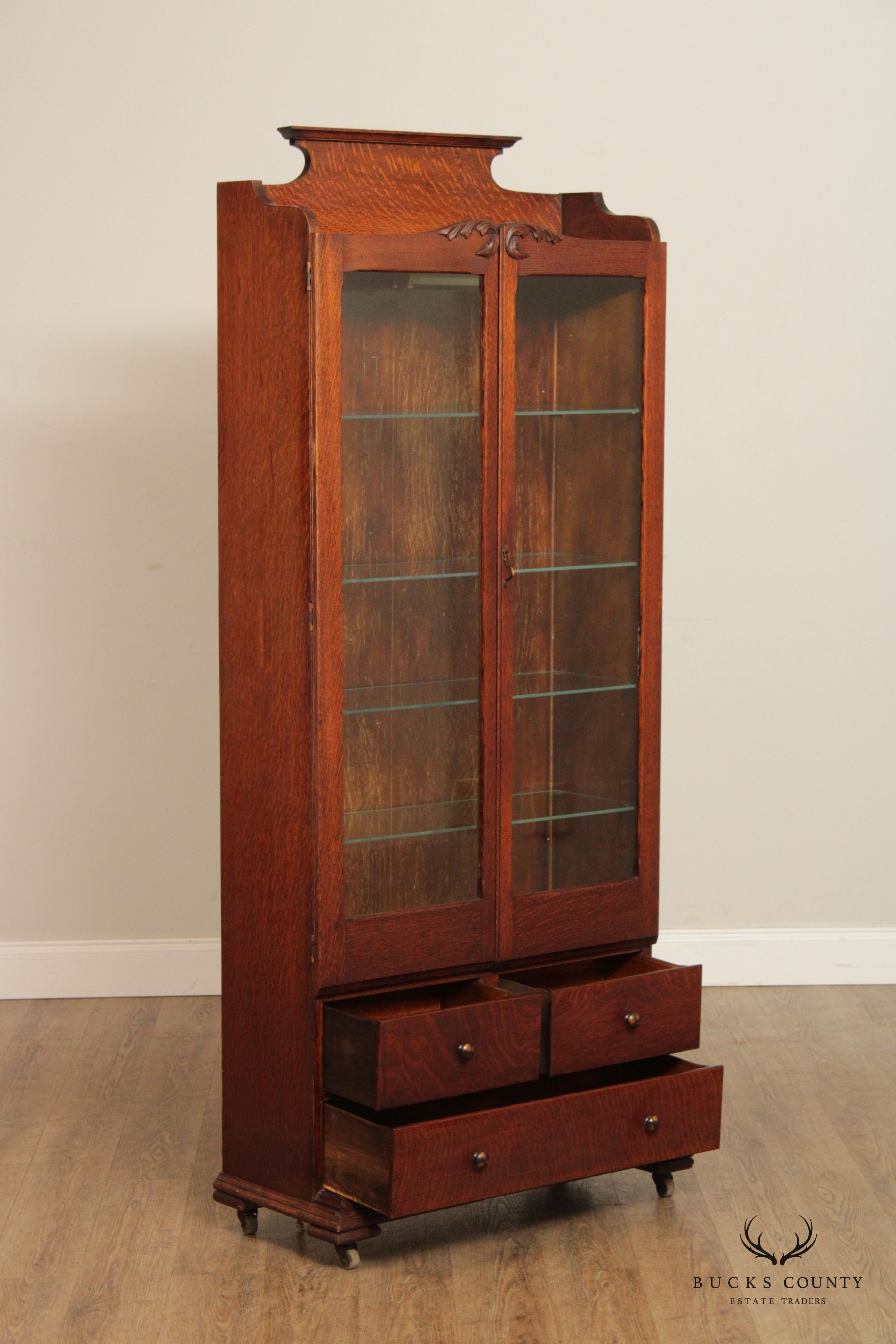 Antique W. D. Allison Co. Antique Oak Dental Cabinet