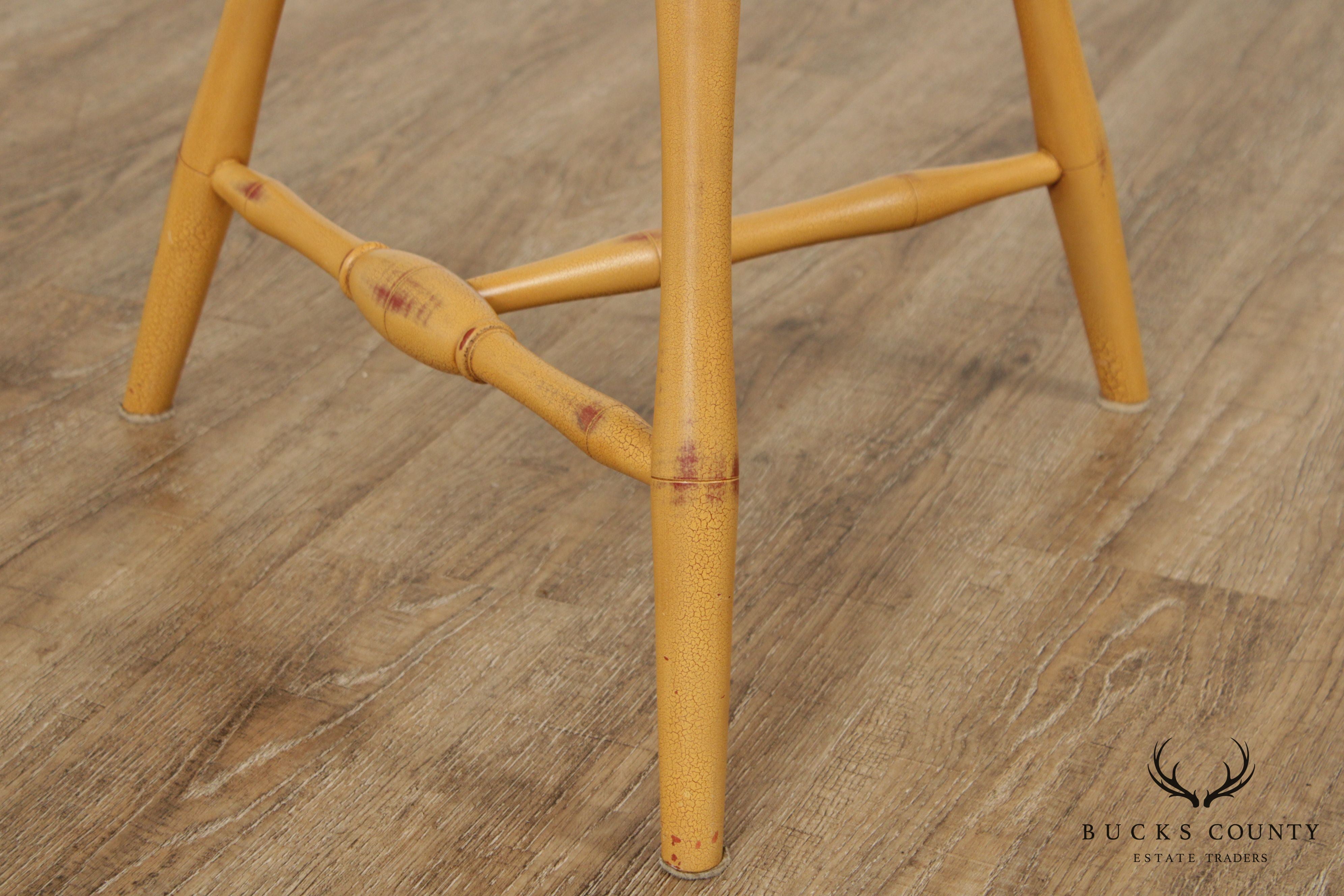D.R. Dimes Mustard Yellow Painted 3 Legged Stool