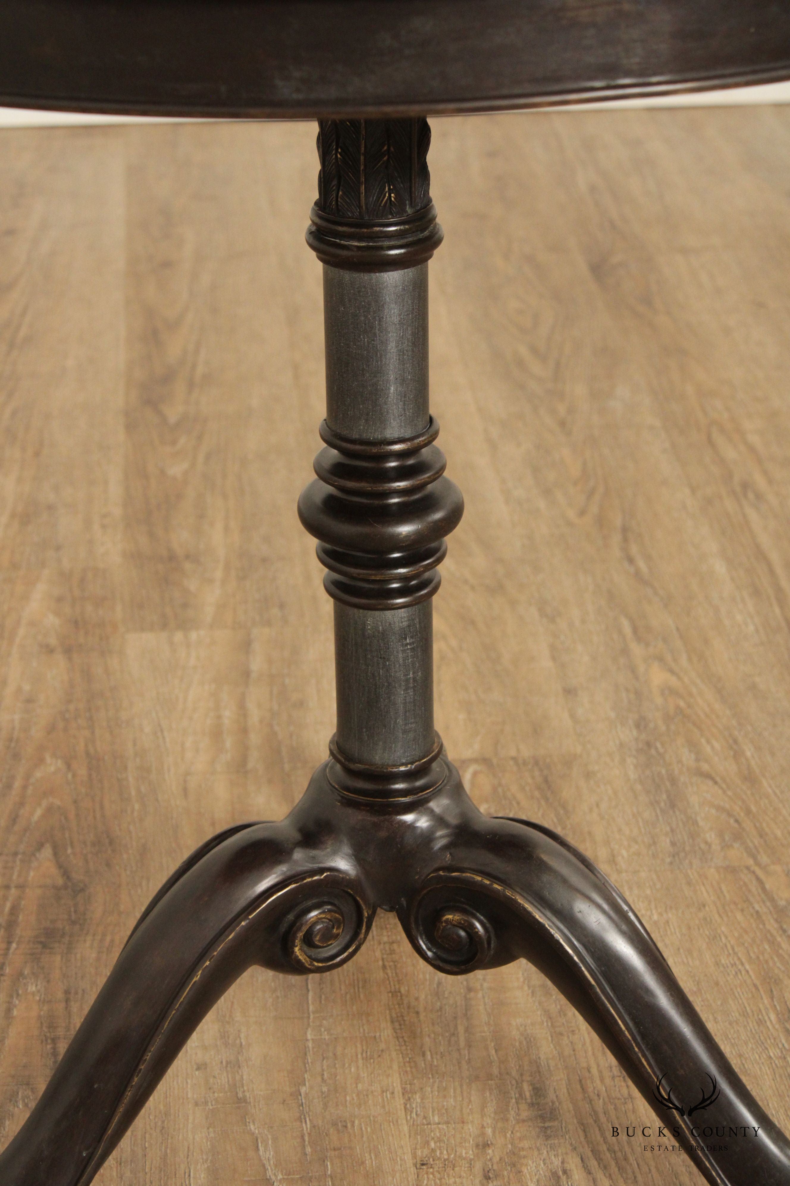Classical Style Round Mosaic Top Bronze Side Table