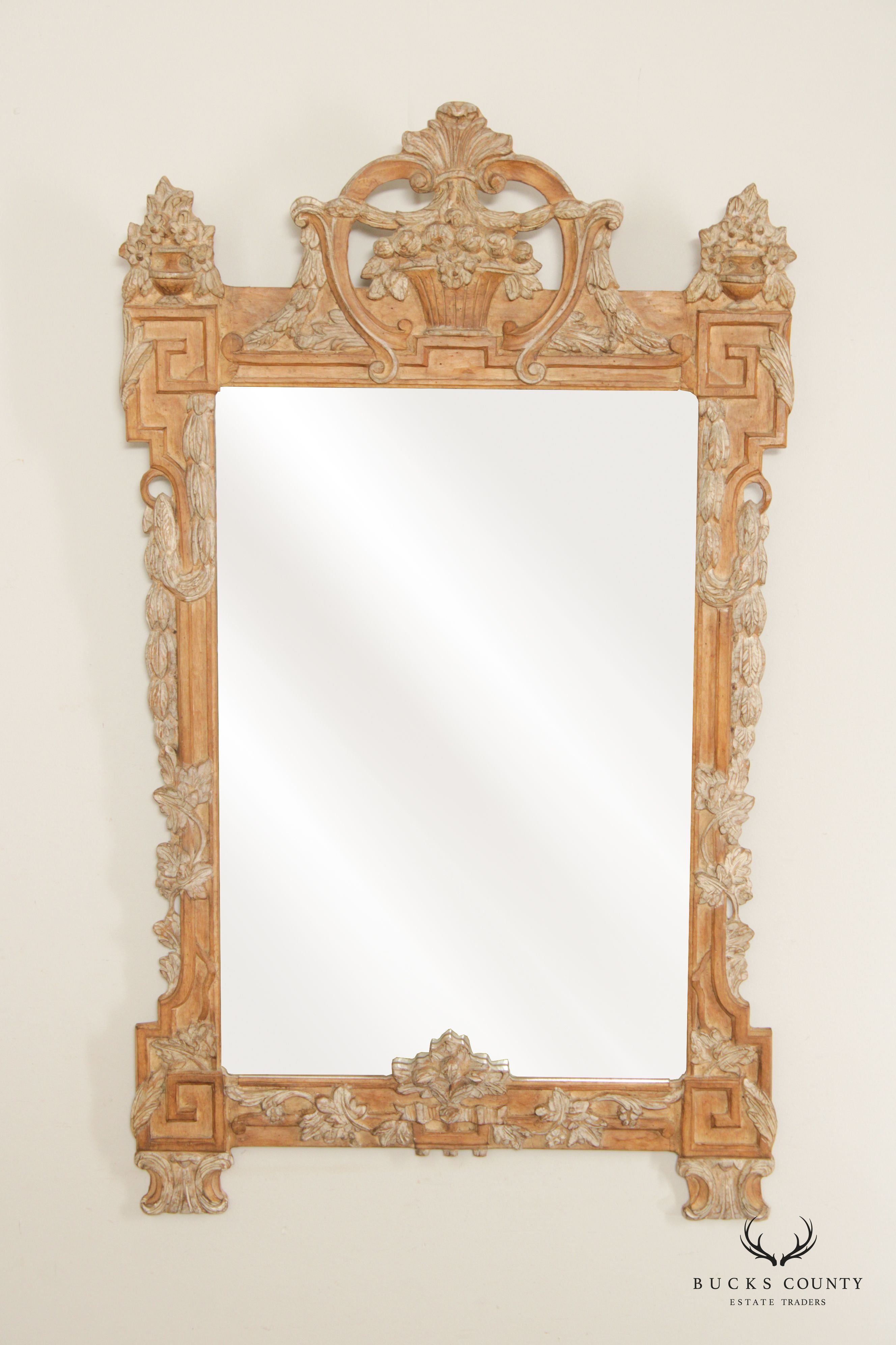 Louis XV Style Carved Wood Rectangular Wall Mirror