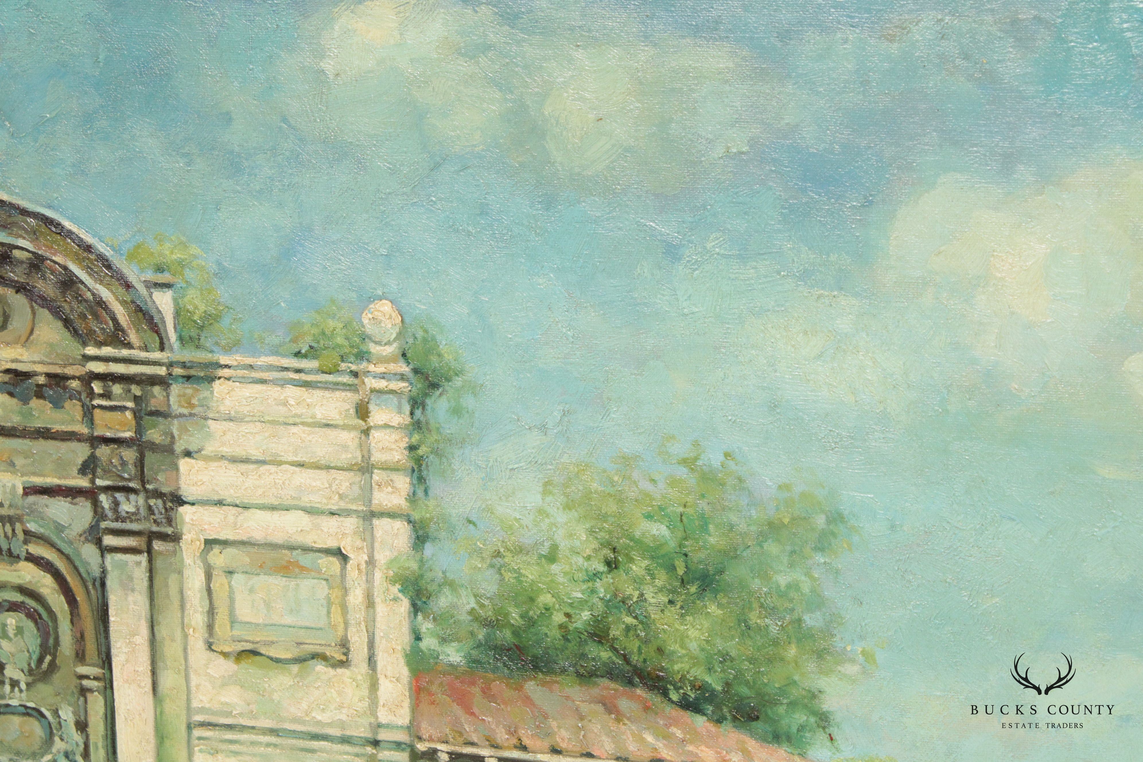20th C. Italian Venetian Scene Original Oil Paining, Signed
