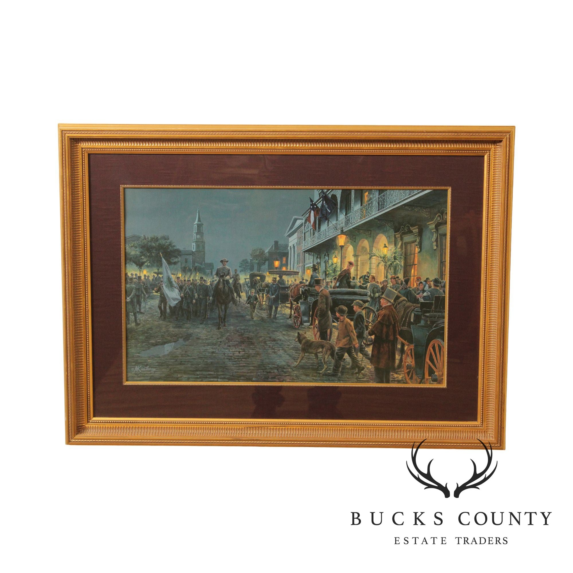 Vintage Civl War Lithograph, 'Charleston Autumn-1861' by Mort Künstler