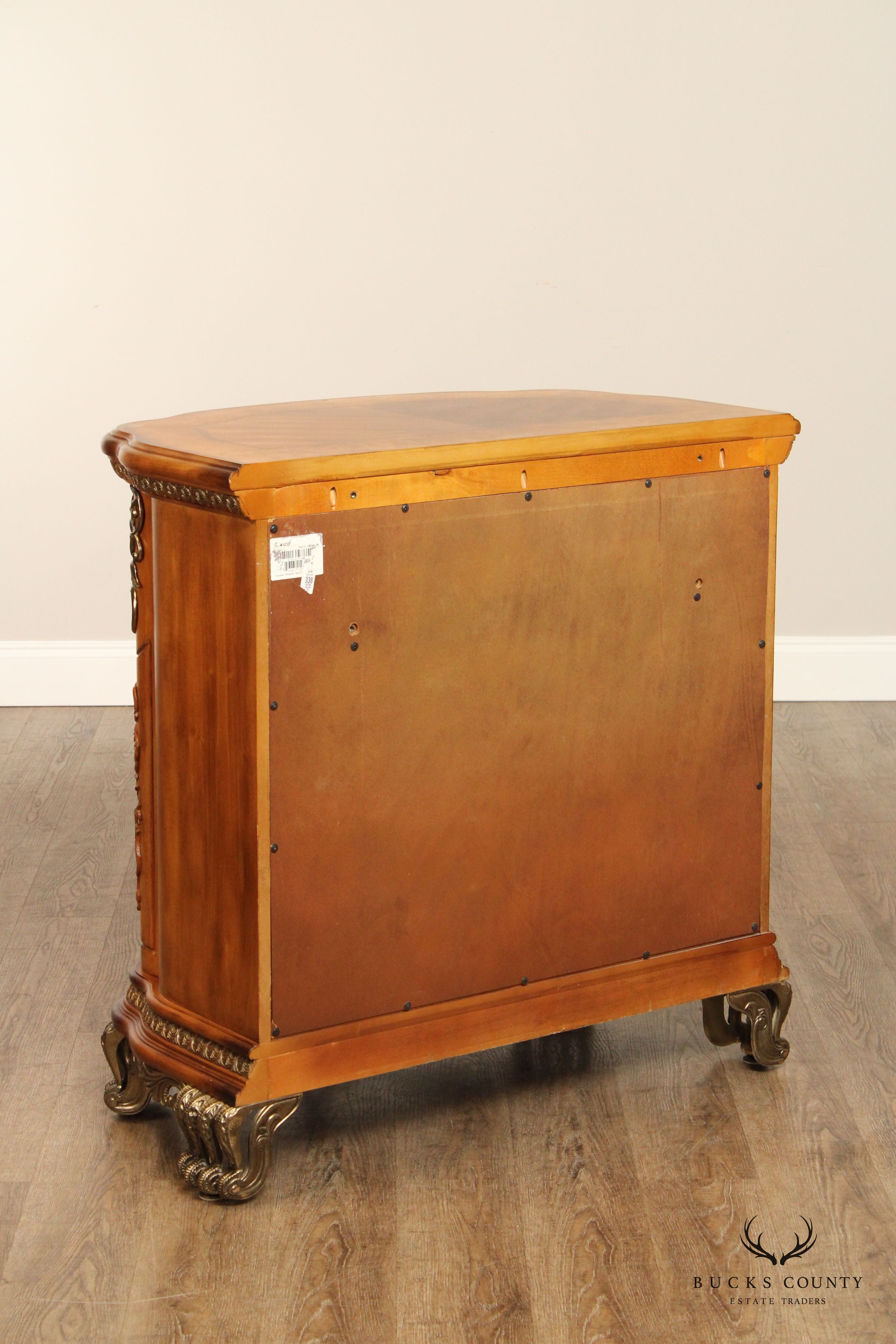 Michael Amini Venetian Collection Pair of Walnut Nightstands