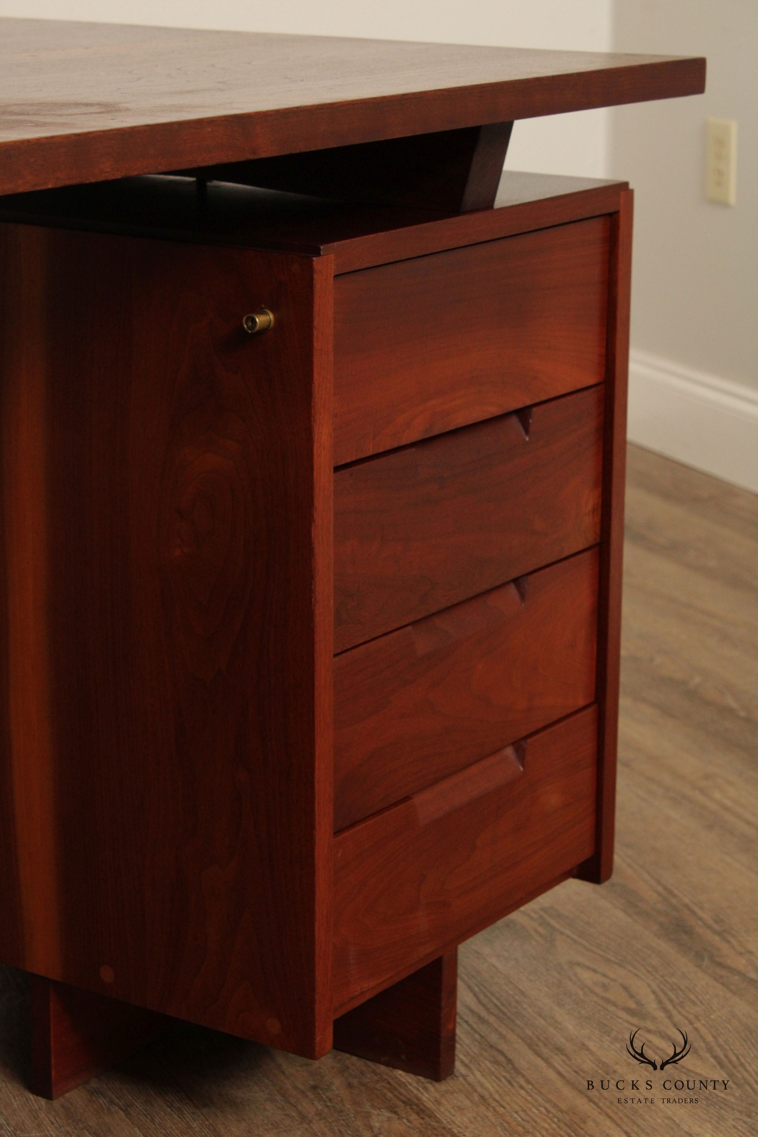 George Nakashima Studio Walnut Double Pedestal Desk