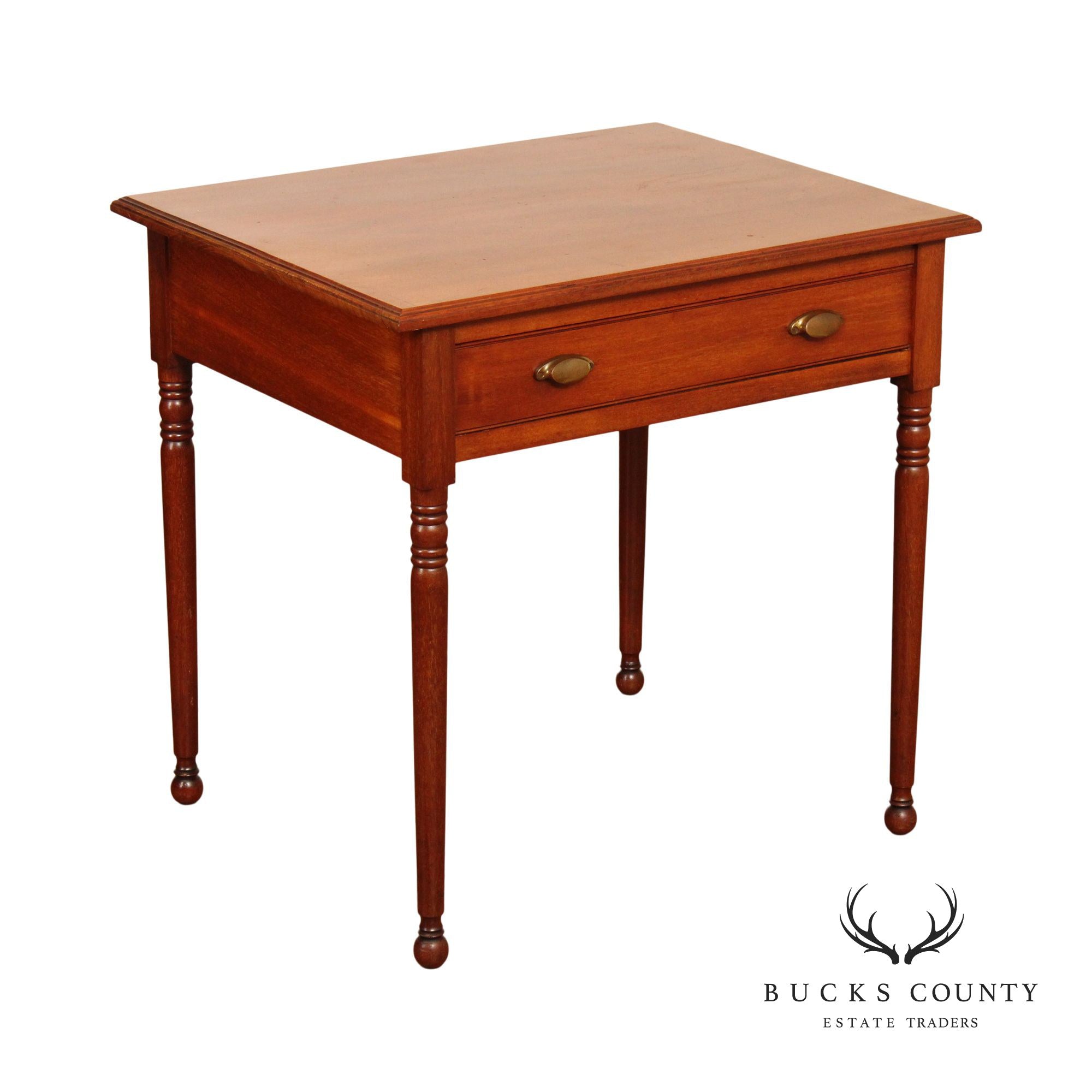 Sheraton Style Antique Mahogany One-Drawer Writing or Side Table