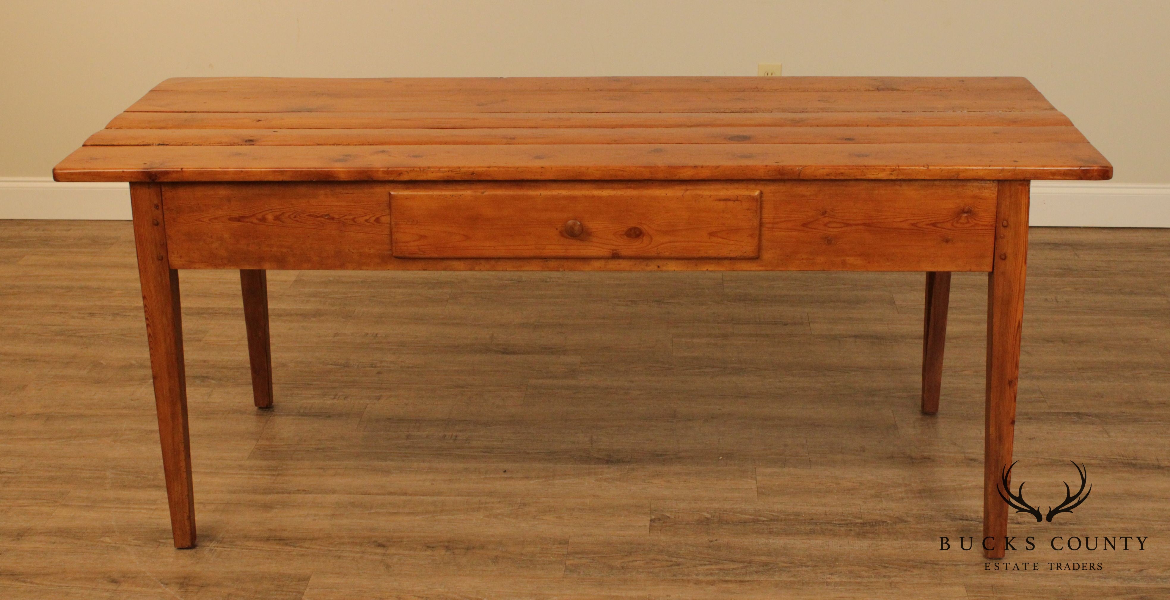Antique 19th Century French Pine Farmhouse Table