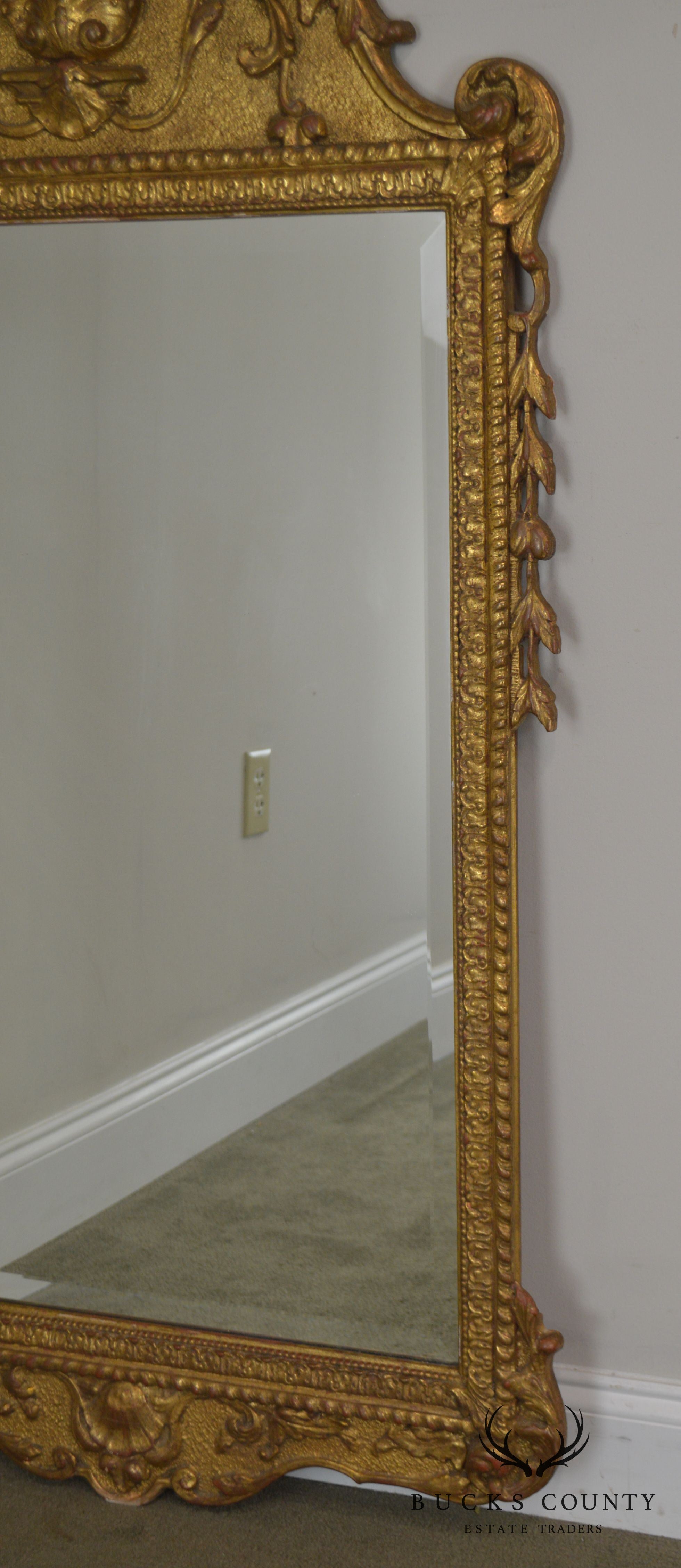 Friedman Brothers English Baroque Style Gilt Carved Wall Mirror