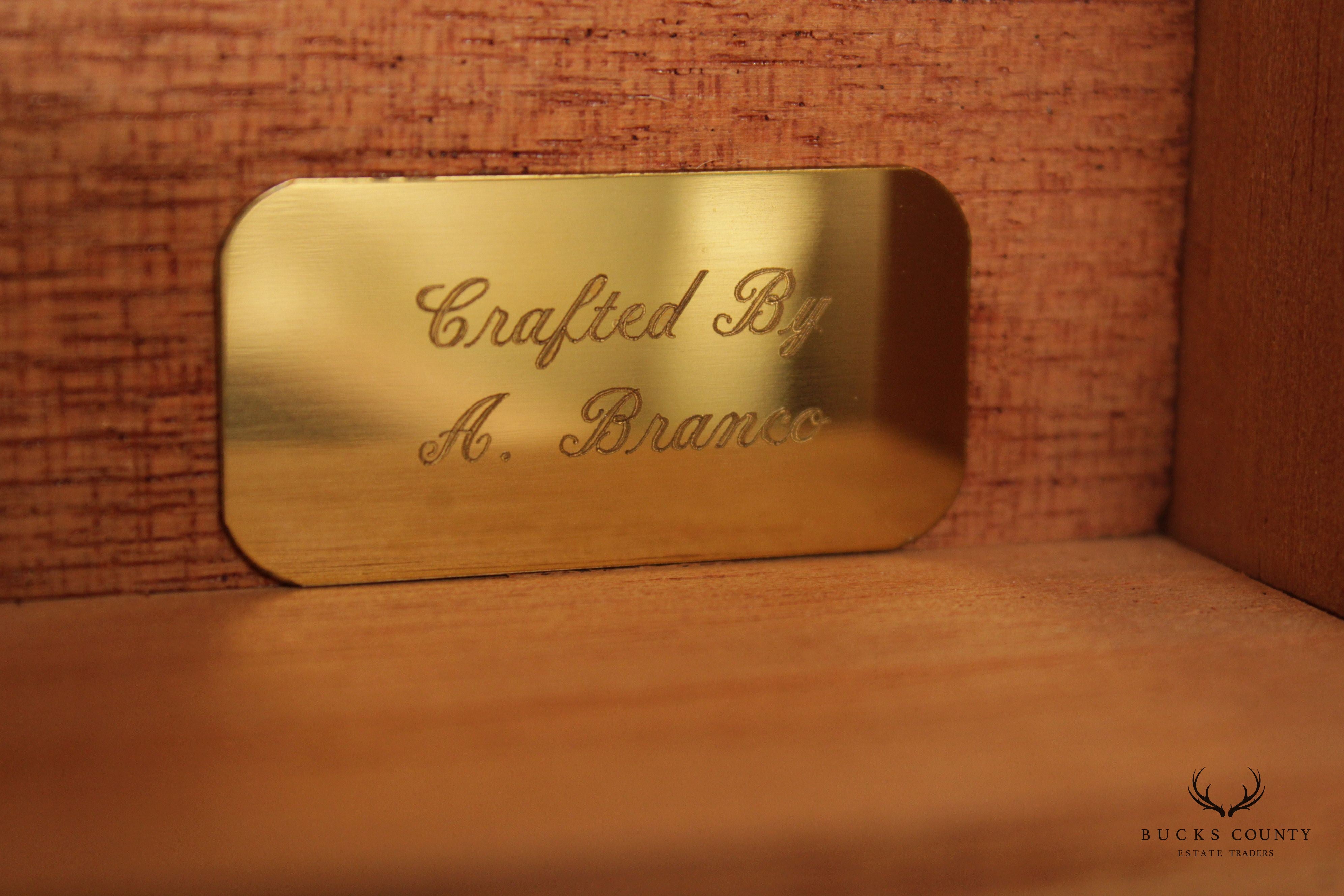 Hand Crafted Inlaid Tiger Maple Cigar Box Humidor