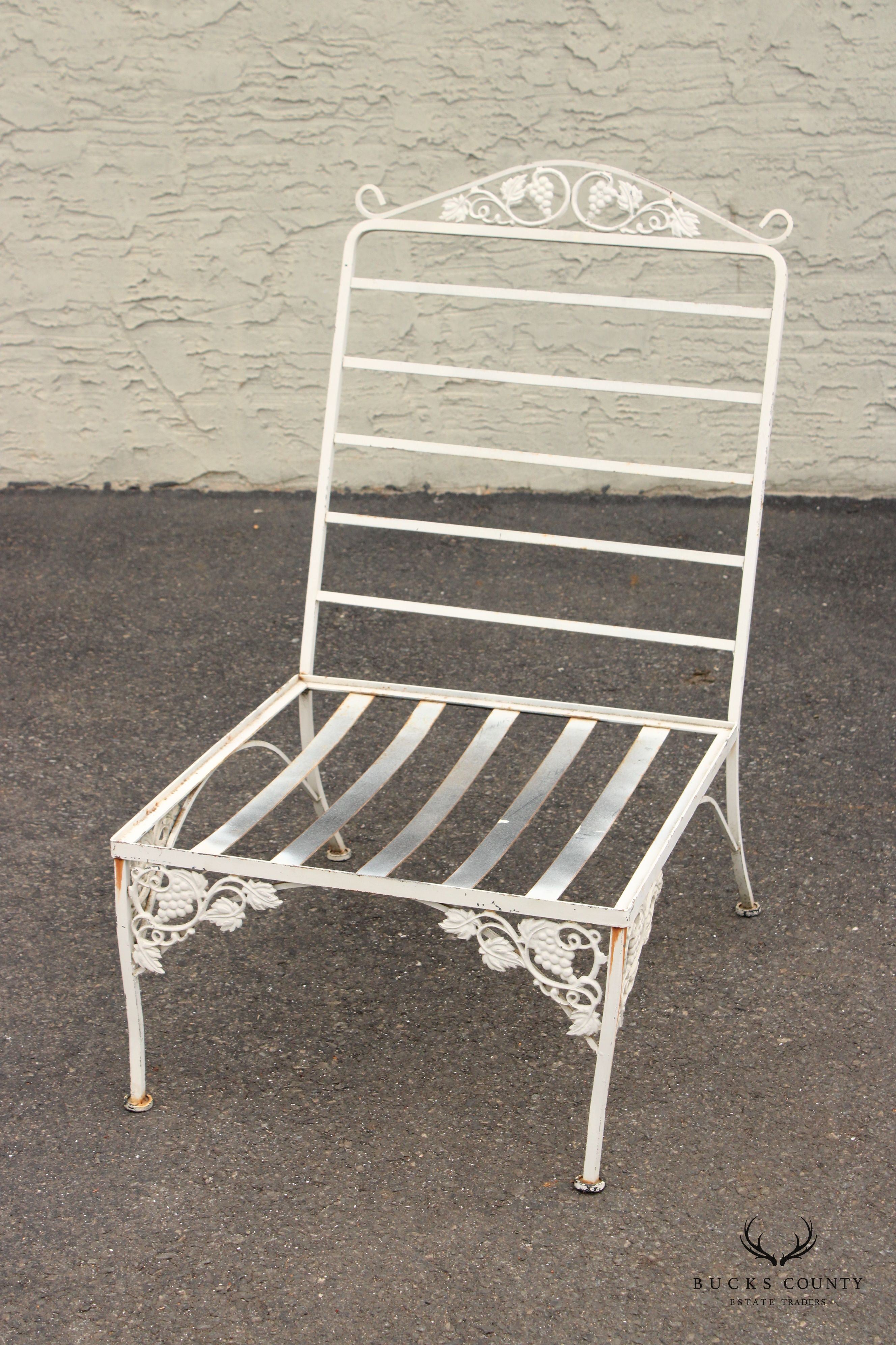 Vintge Quality Wrought Iron Three Piece Outdoor Patio Sofa