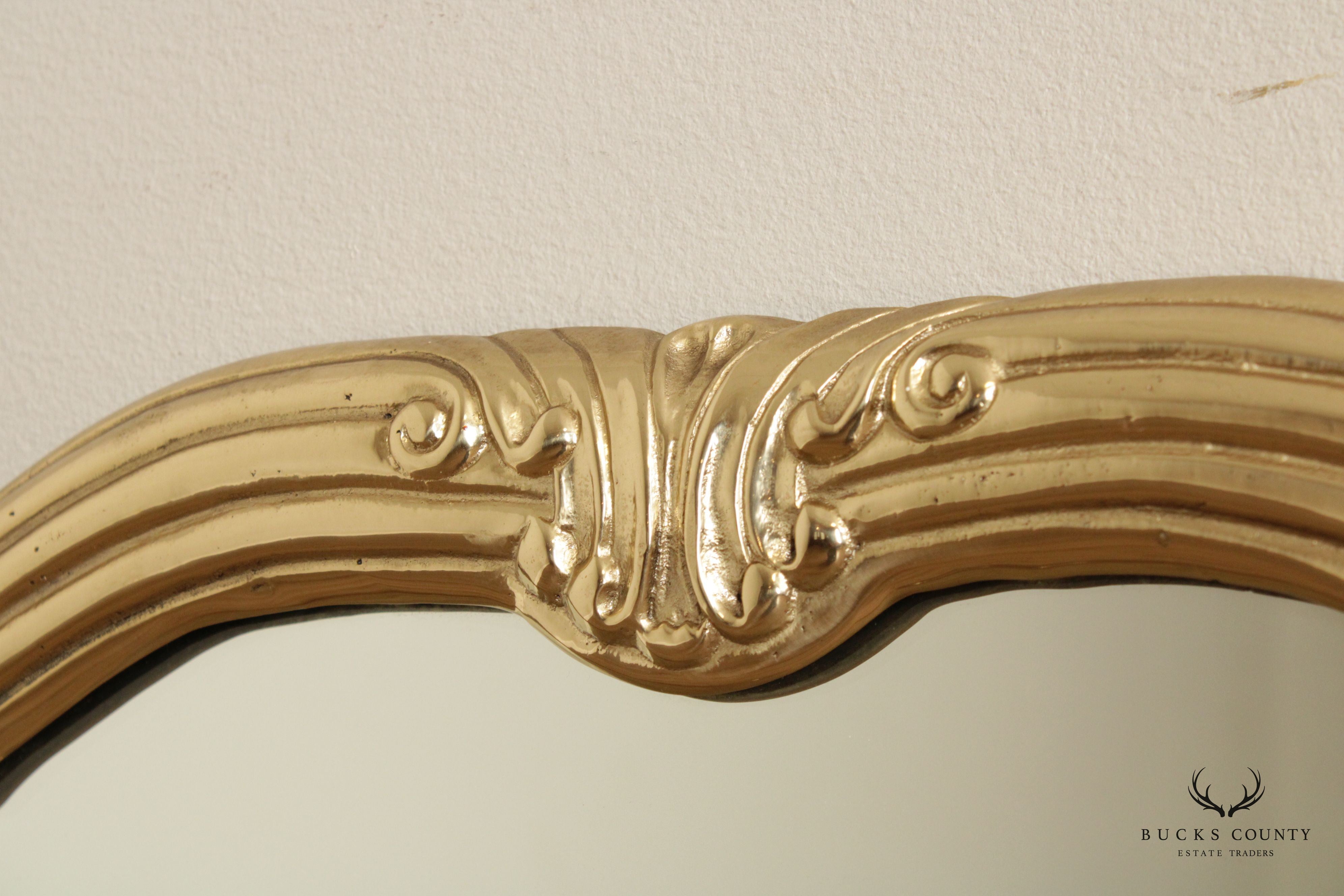 Decorative Crafts Inc. Hollywood Regency Lacquered Brass Wall Mirror