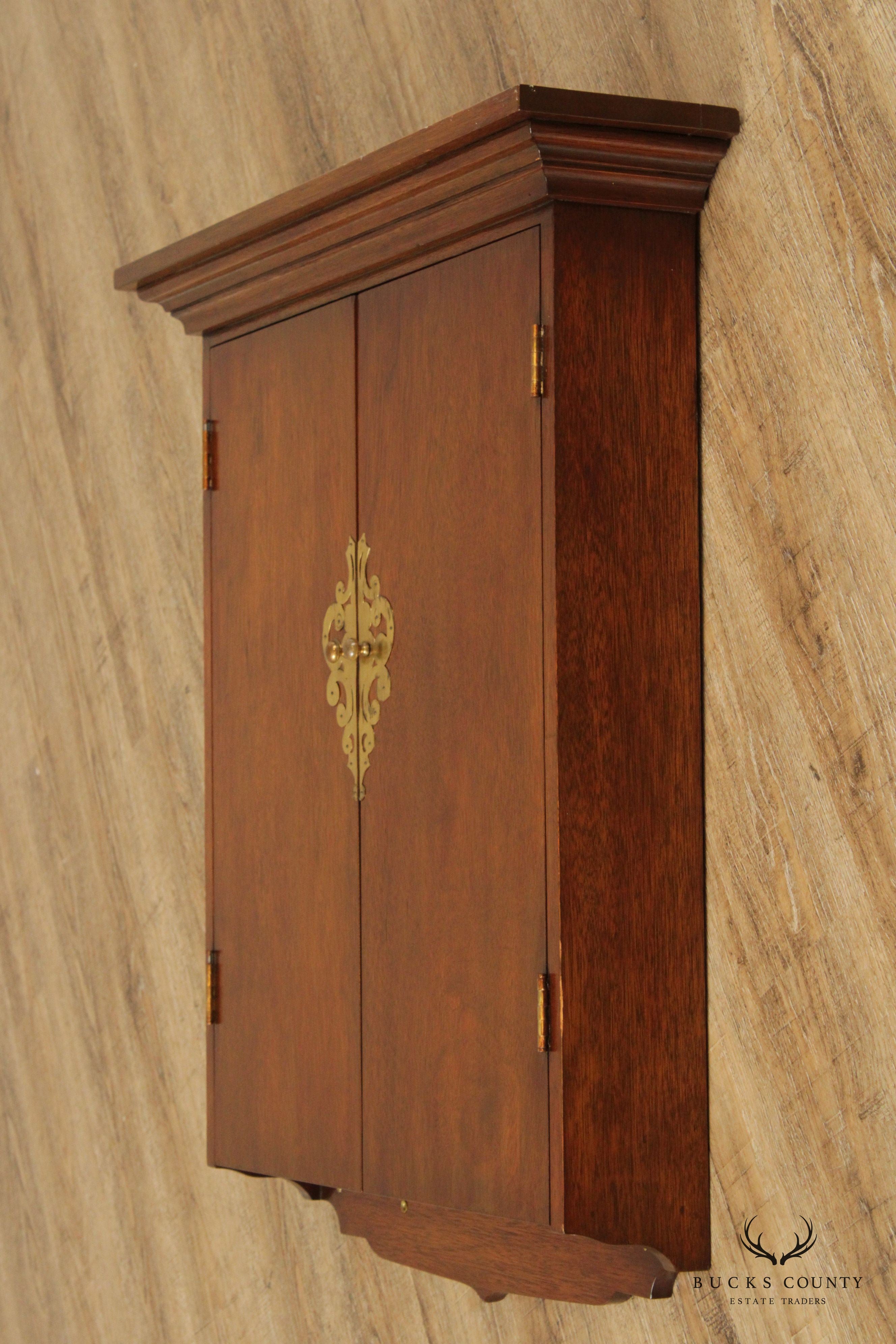 Vintage Mahogany Wall-Mounted Medicine or Spice Cabinet