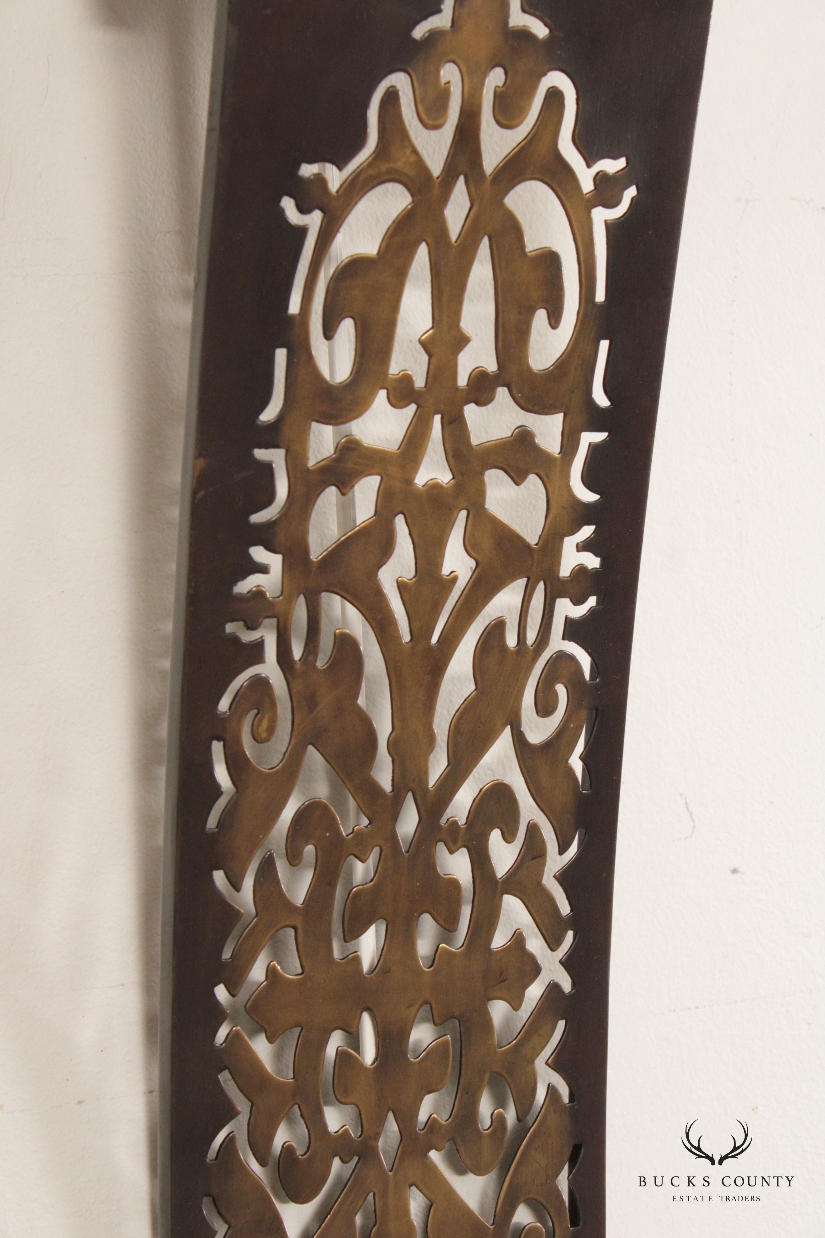 Bombay Company Pair Pierced Brass Candle Wall Sconces