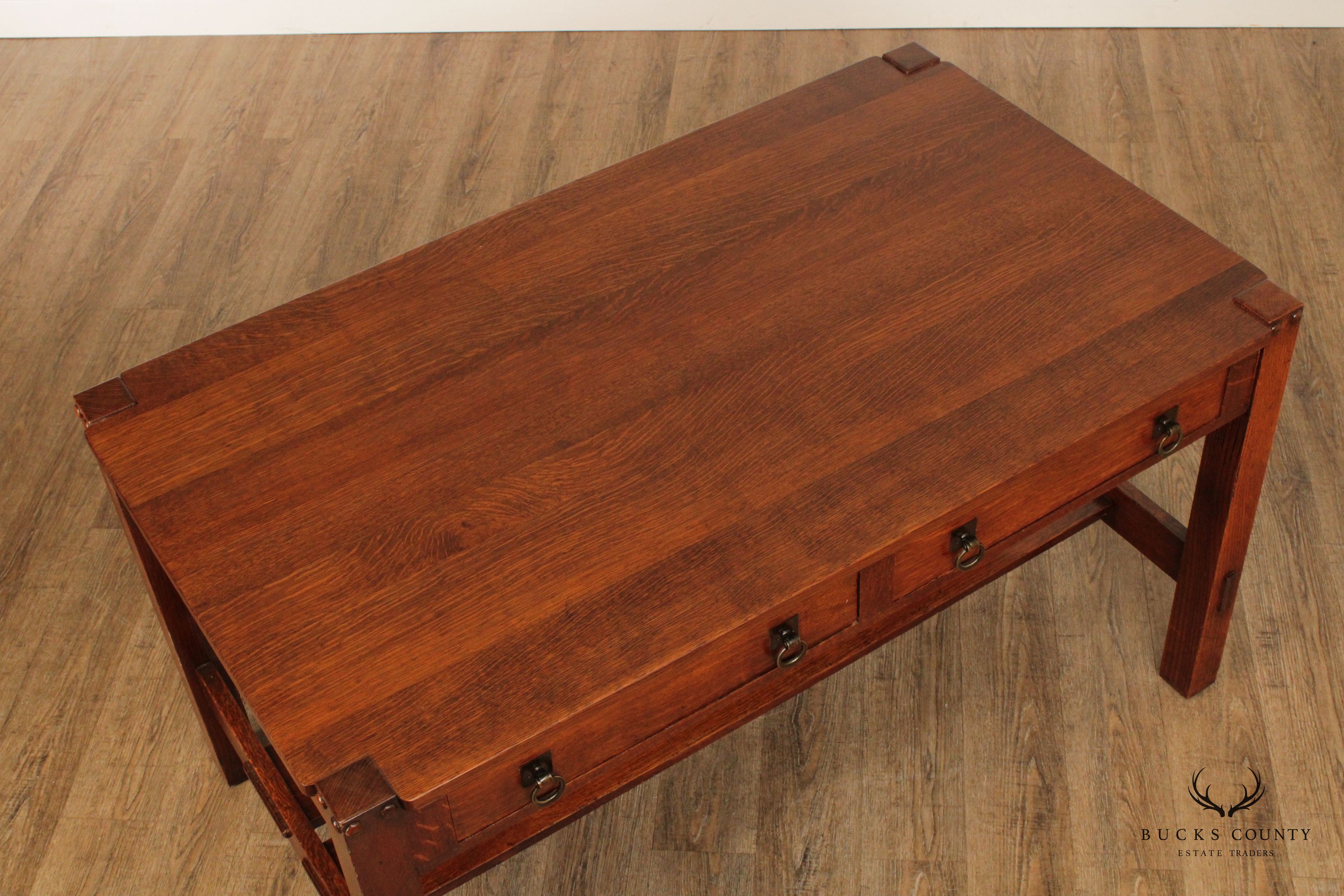 Stickley Brothers Quaint Furniture Mission Oak Library Table Desk