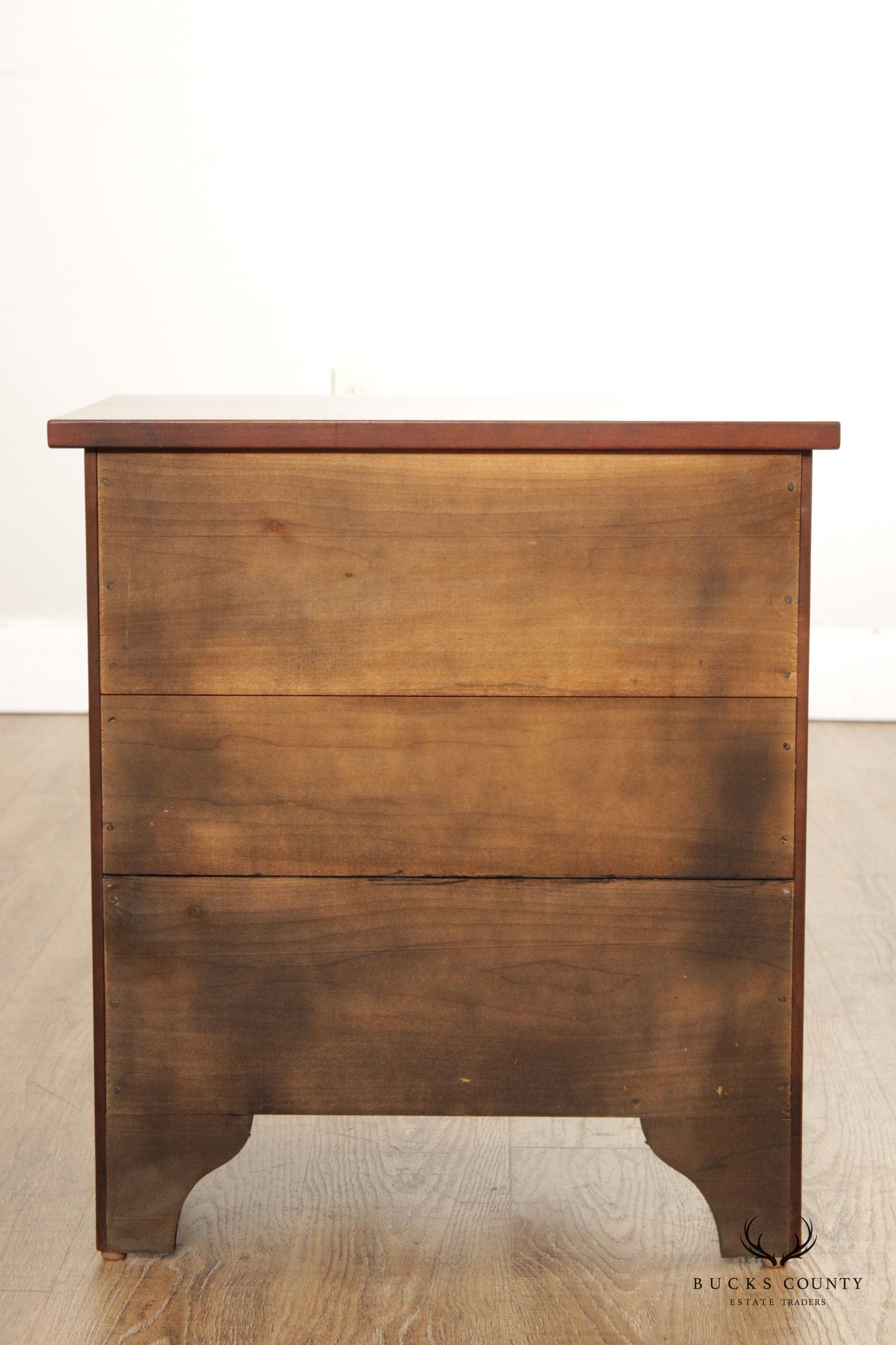 Custom Quality Hepplewhite Style Cherry Inlaid Diminutive Chest of Drawers