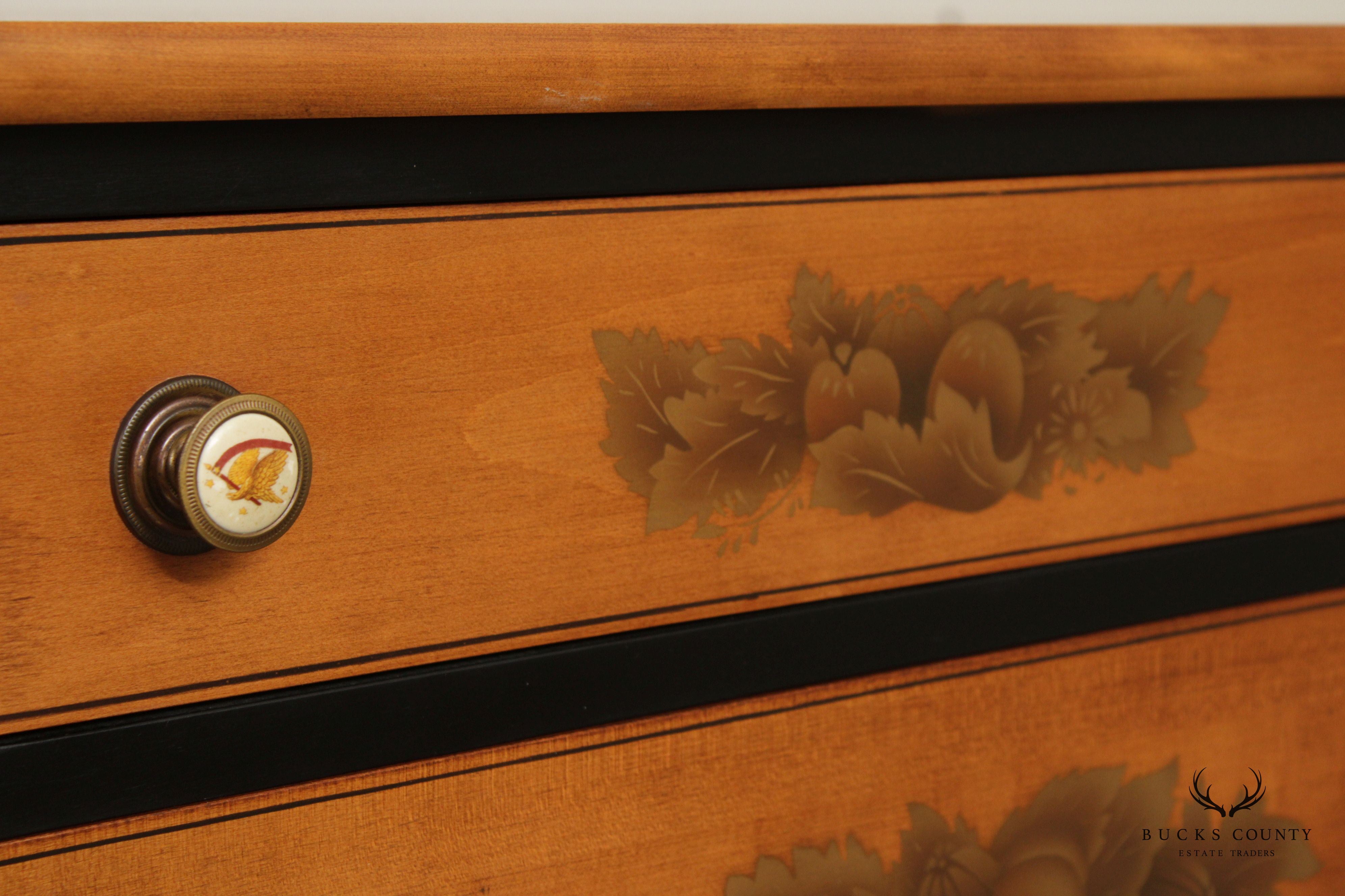 L. Hitchcock Ebonized and Stencil-Painted Chest of Drawers