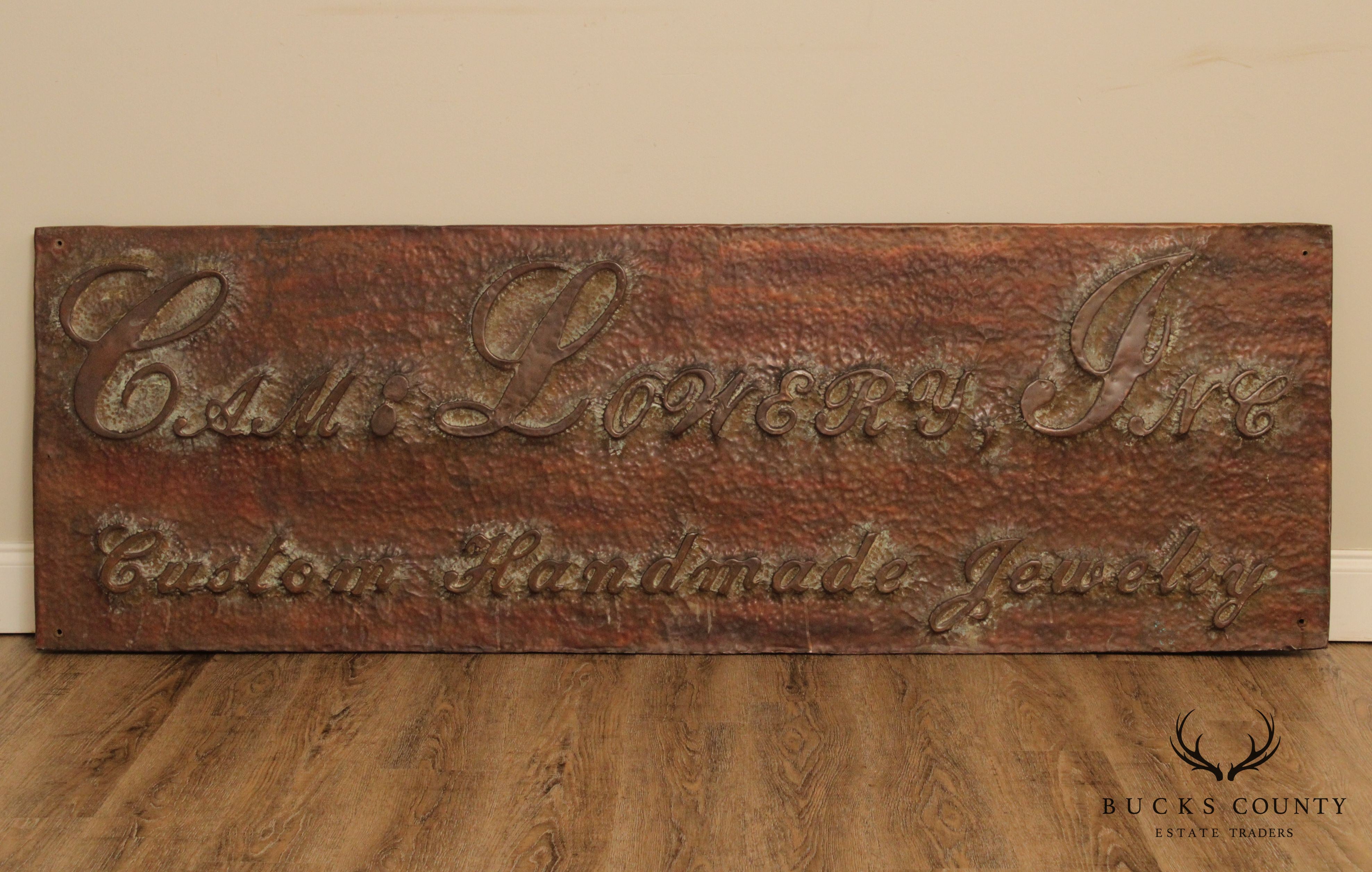 Vintage Copper Trade Sign, Custom Handmade Jewelry