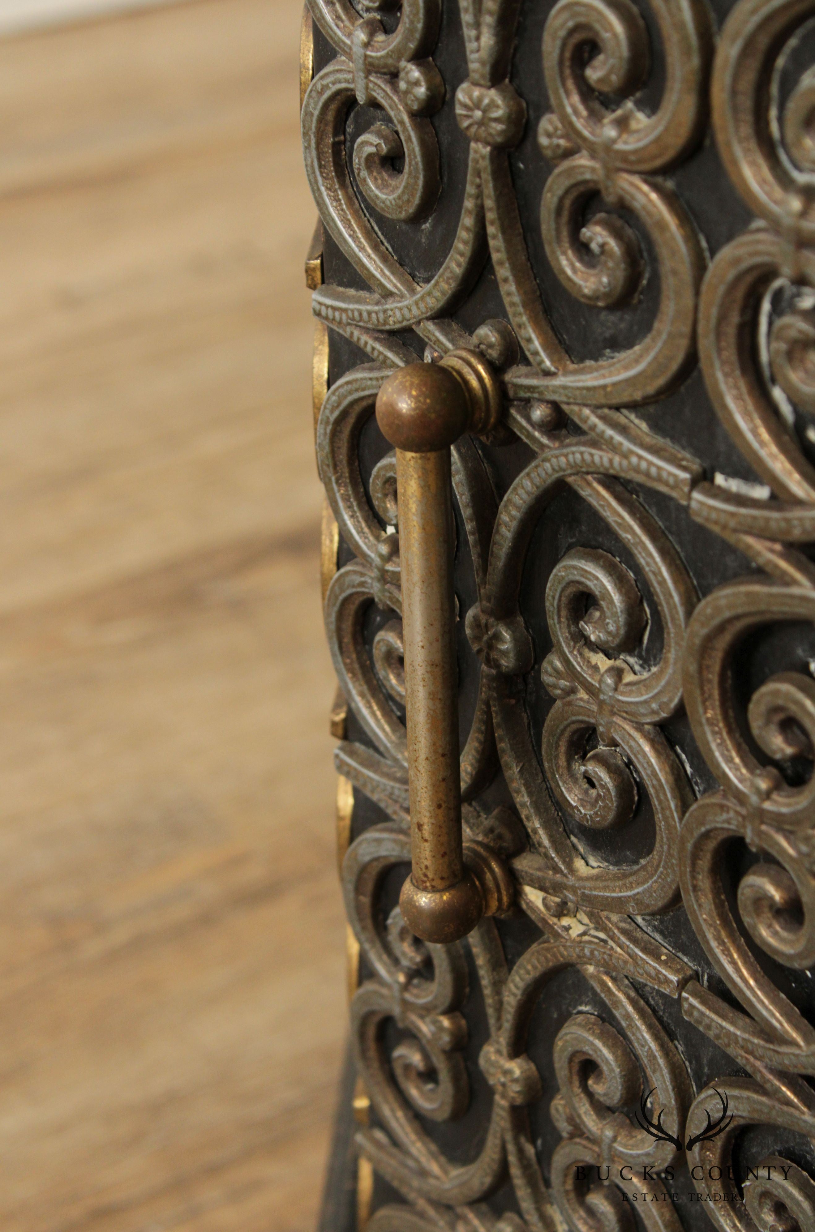 Italian Hollywood Regency Marble Top Side Table