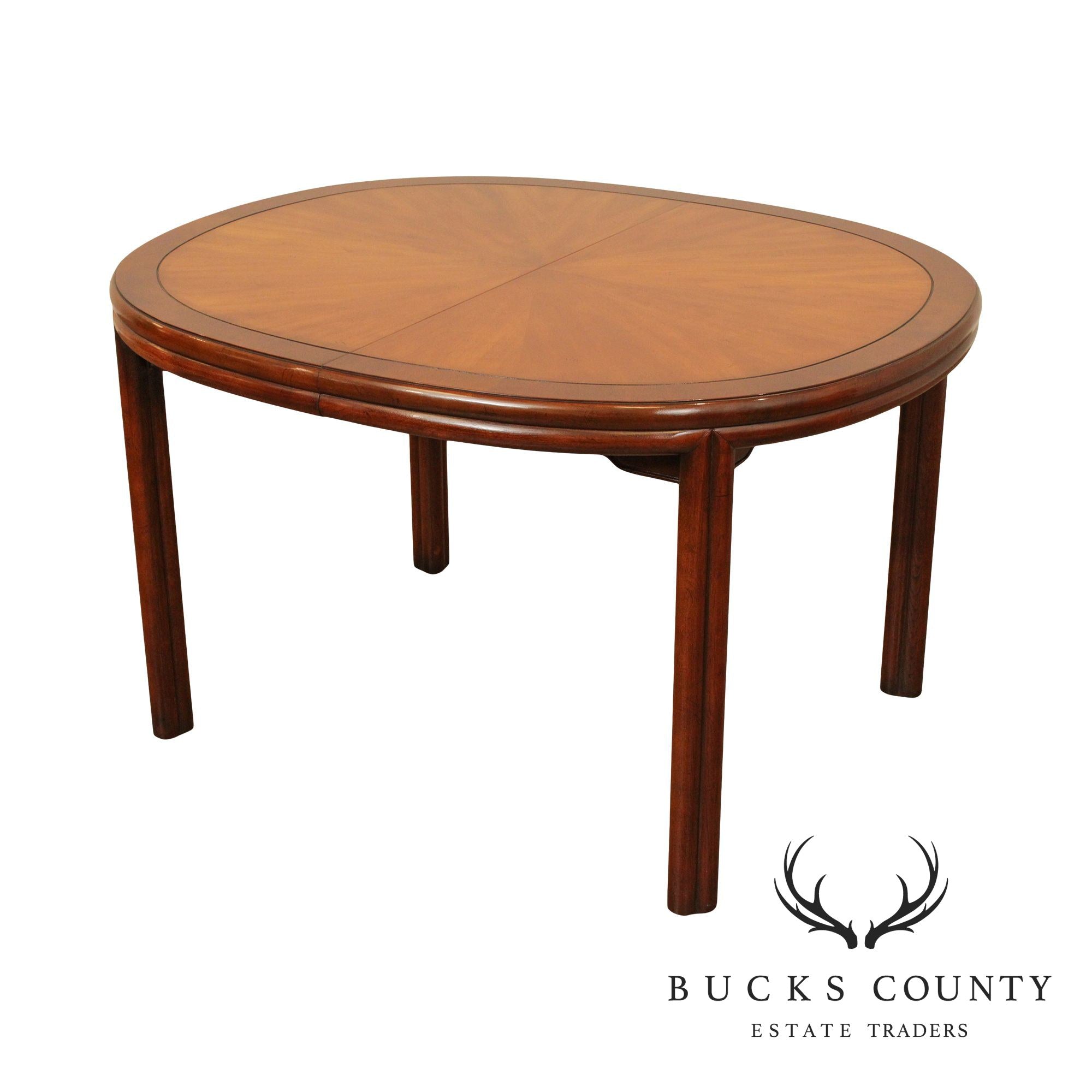 Drexel Tai Ming Oval Sunburst 2 Tone Vintage Dining Table