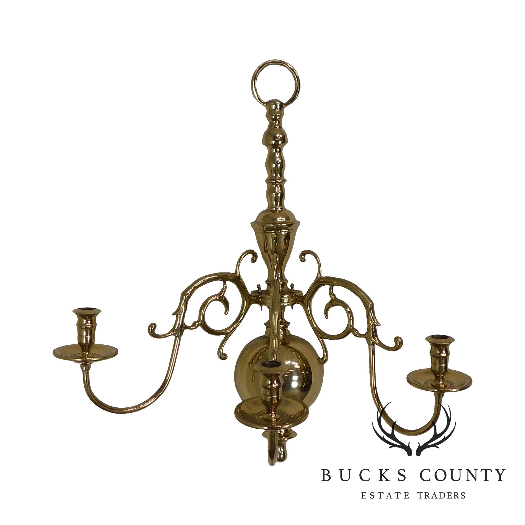 Virginia Metalcrafters Harvin Brass 3 Arm Wall Sconce display picture 1