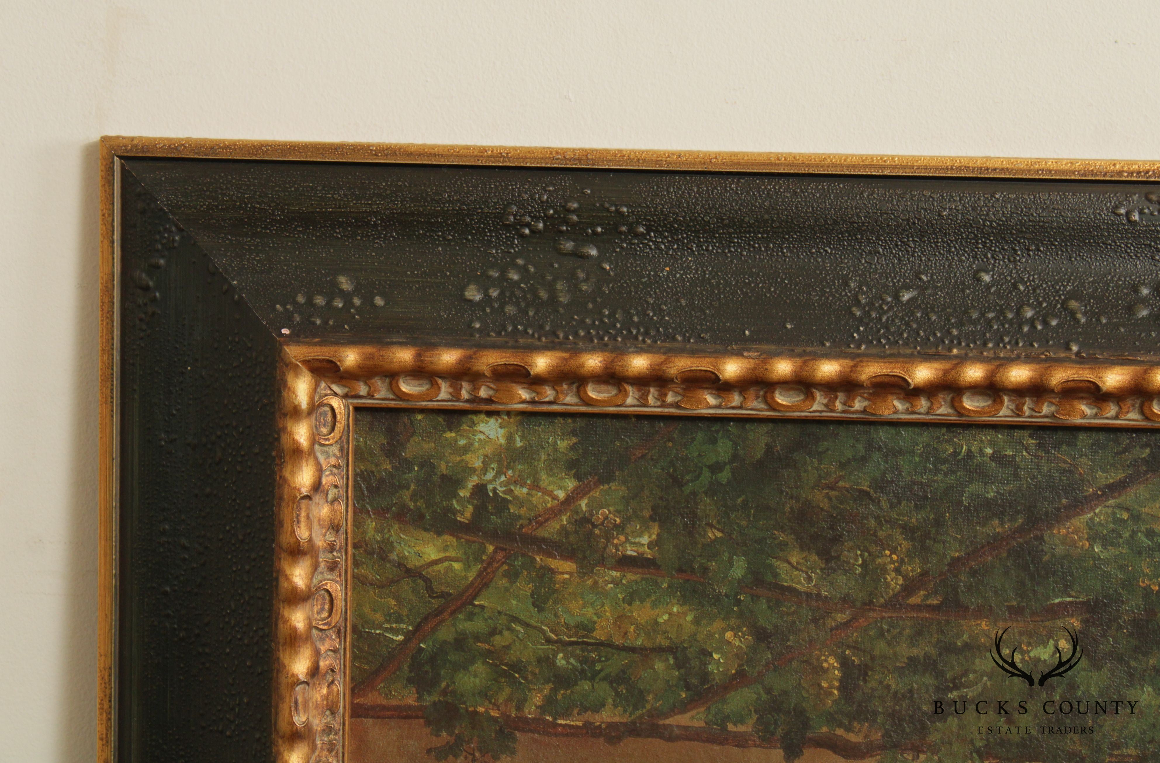 Italian Amalfi Coast Framed Painting after Carl Frederc Aagaard