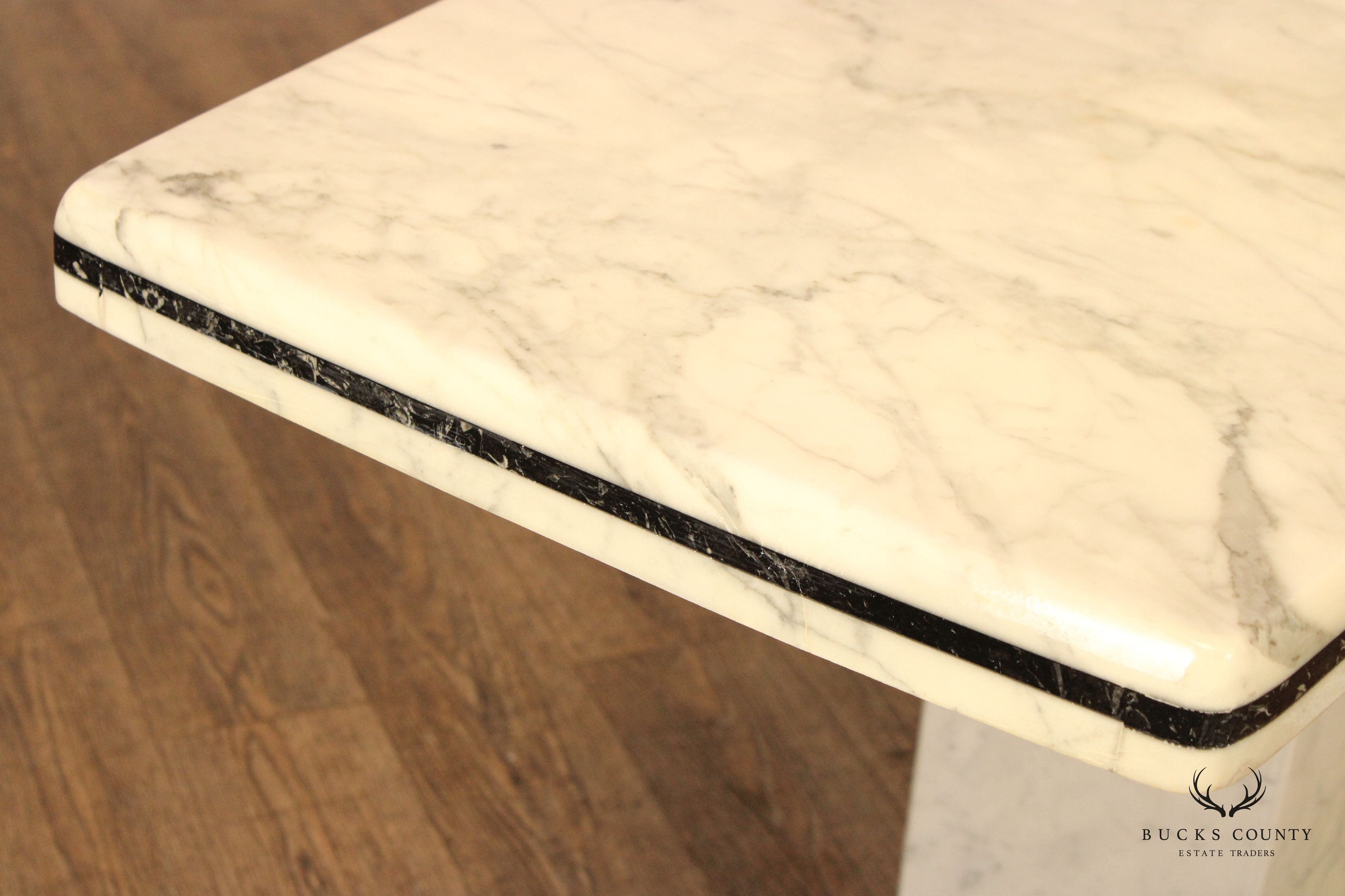 Italian Postmodern Marble Pedestal Console