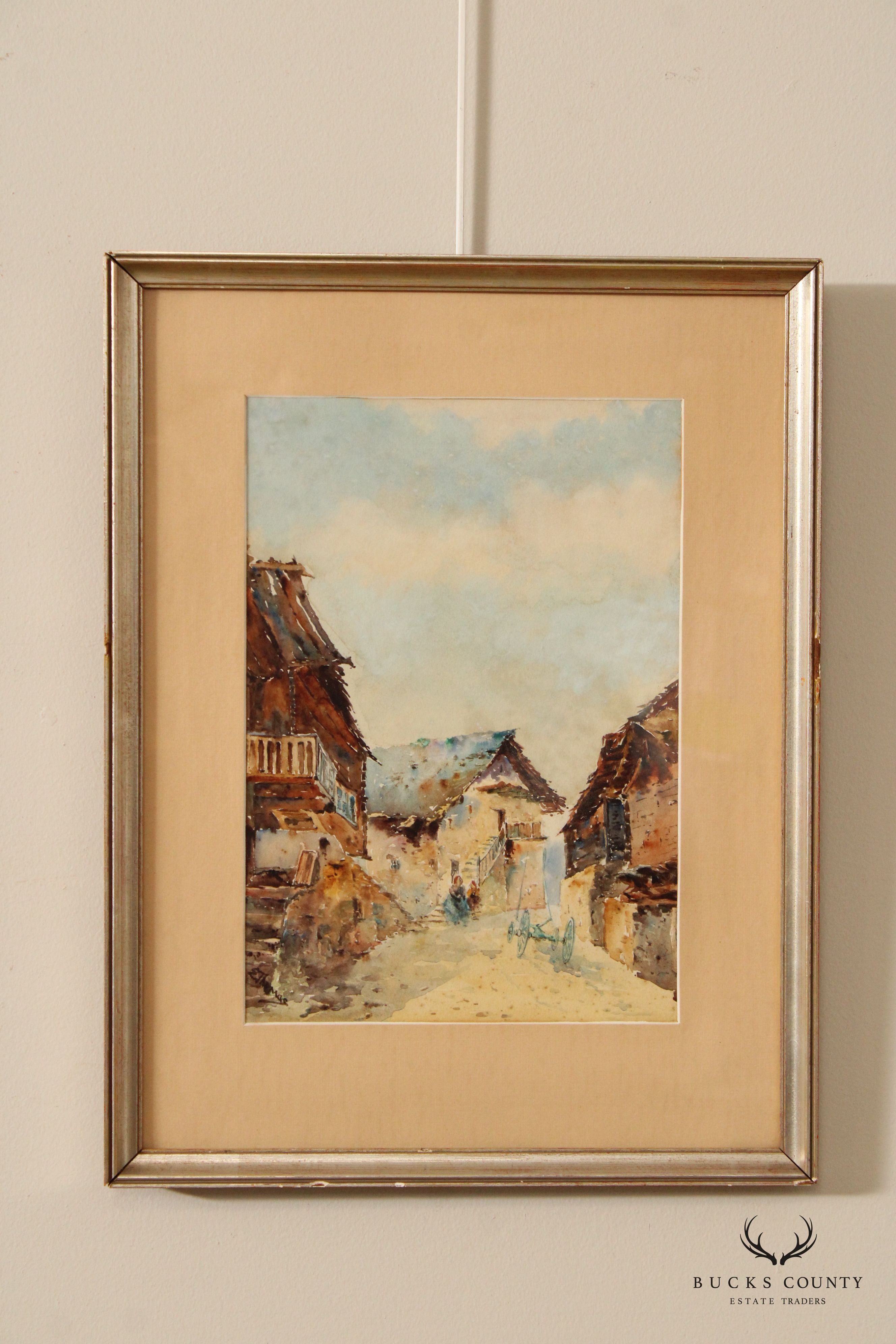 Impressionist Watercolor on Paper, by E. Thomas