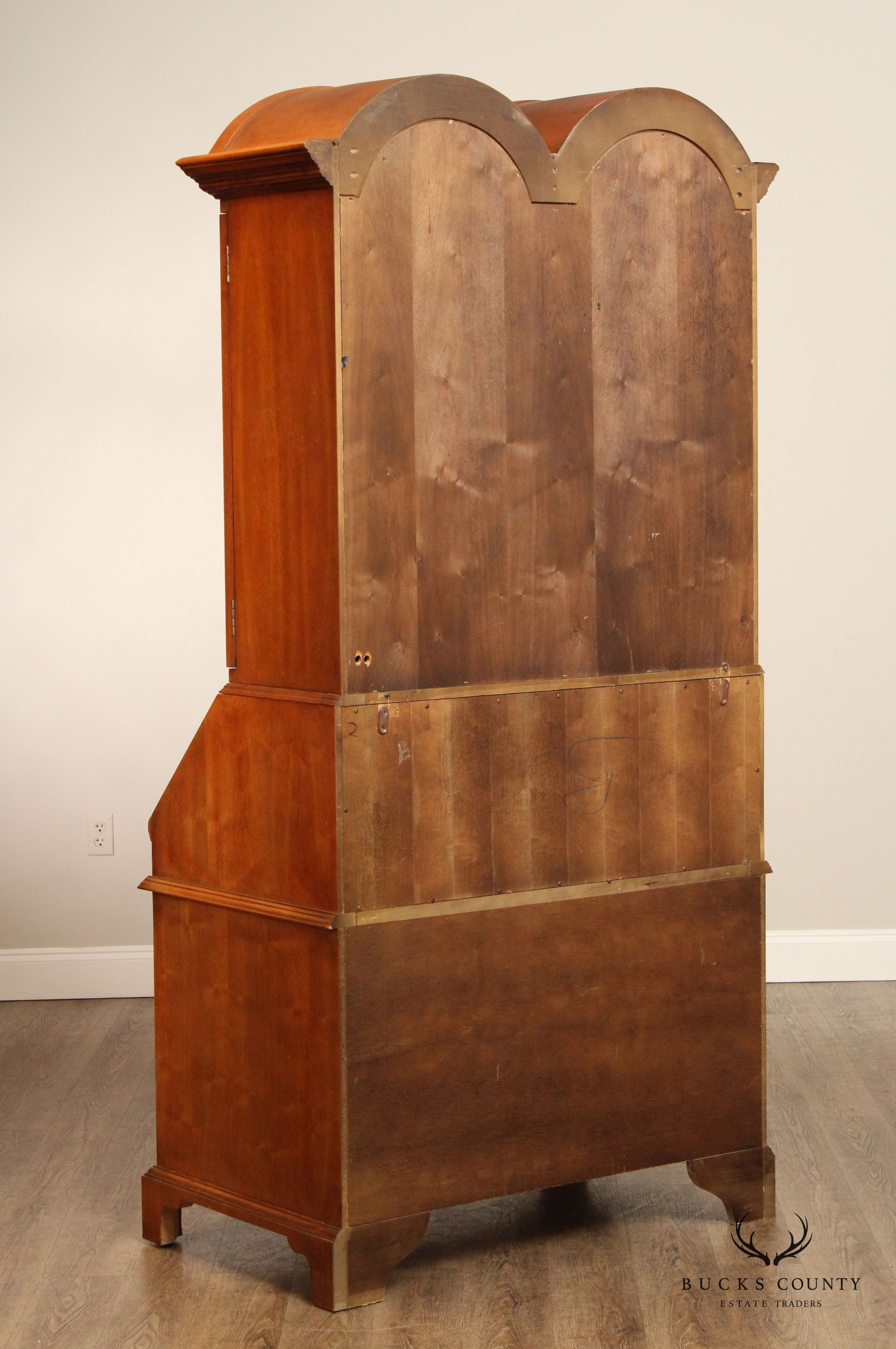 Century 'The British National Trust Collection' Double Bonnet Walnut Secretary Desk