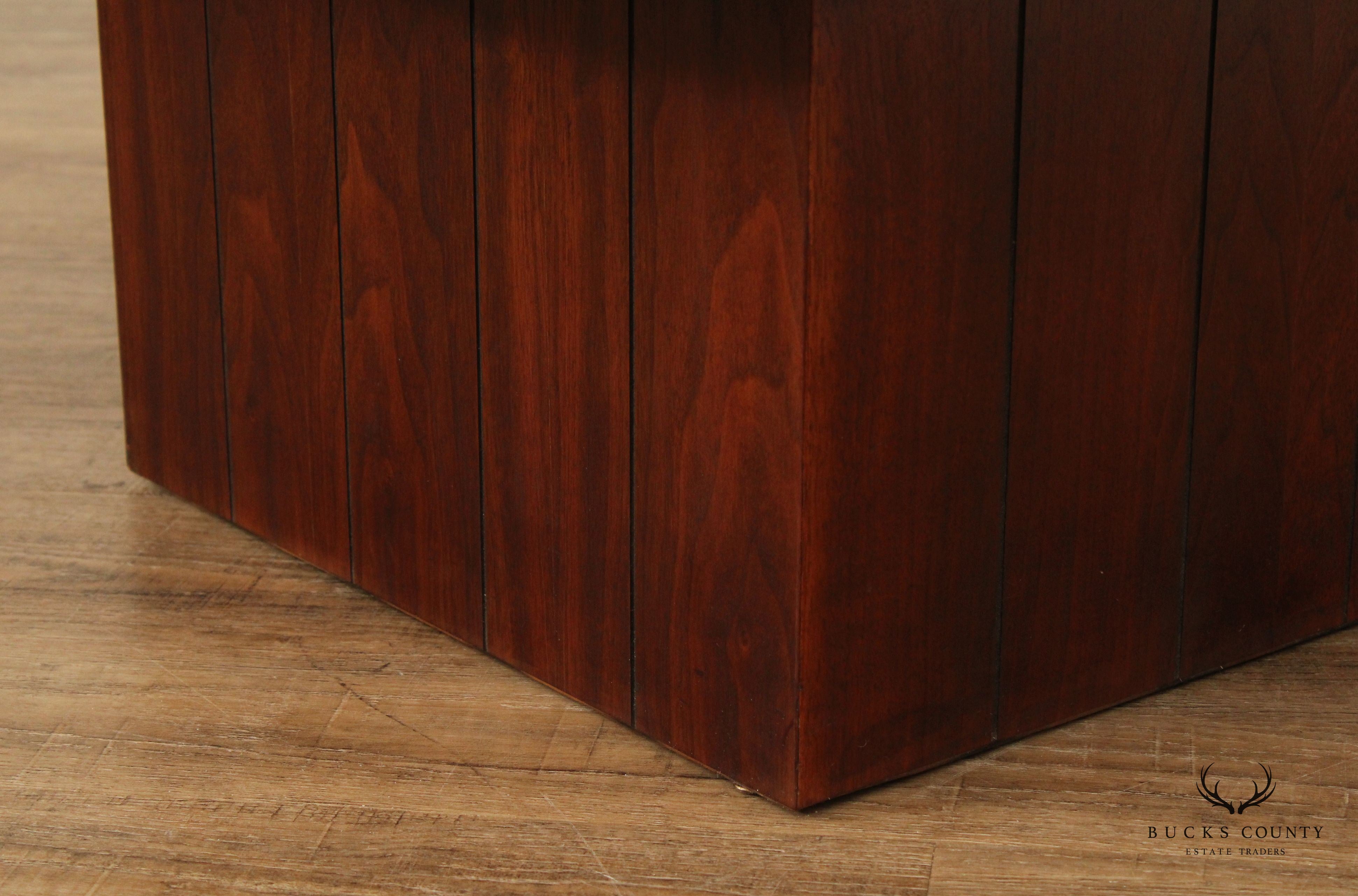 Lane Furniture Mid Century ModernRound Walnut Pedestal Coffee Table