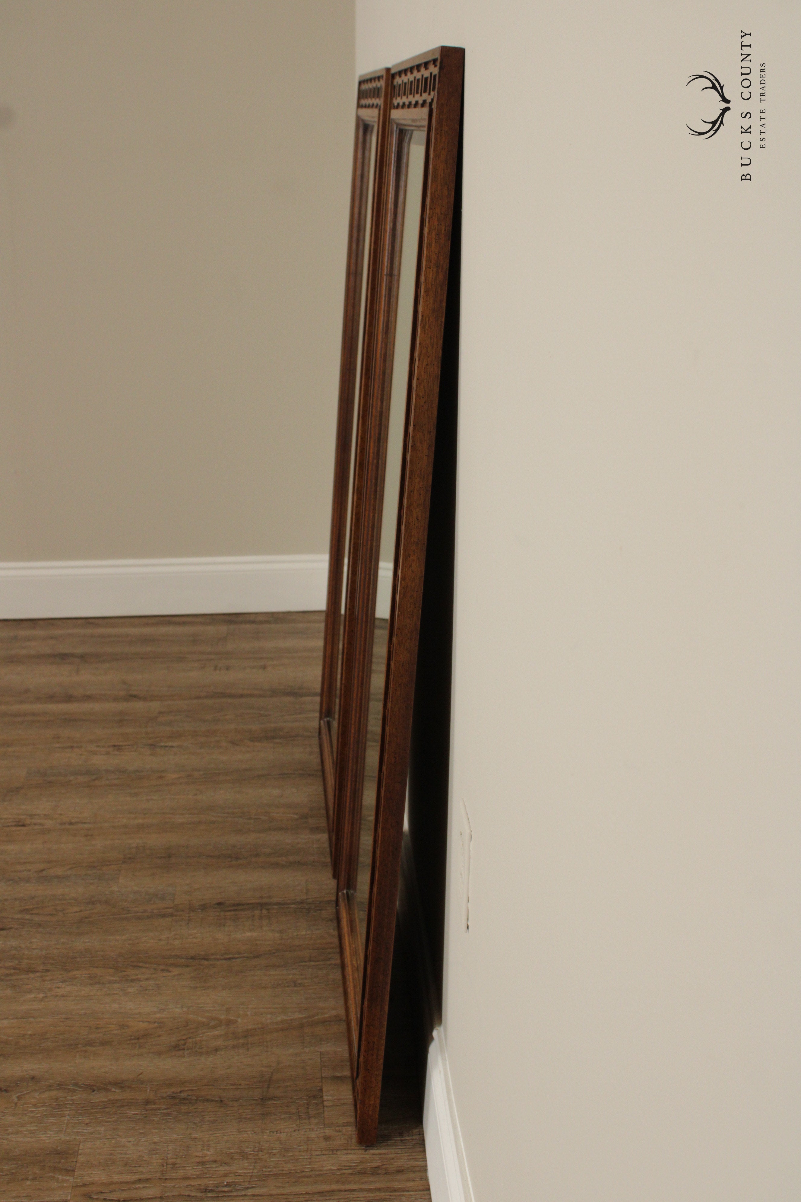 Century Furniture Chinese Chippendale Style Vintage Pair Of Rectangular Beveled Wall Mirrors