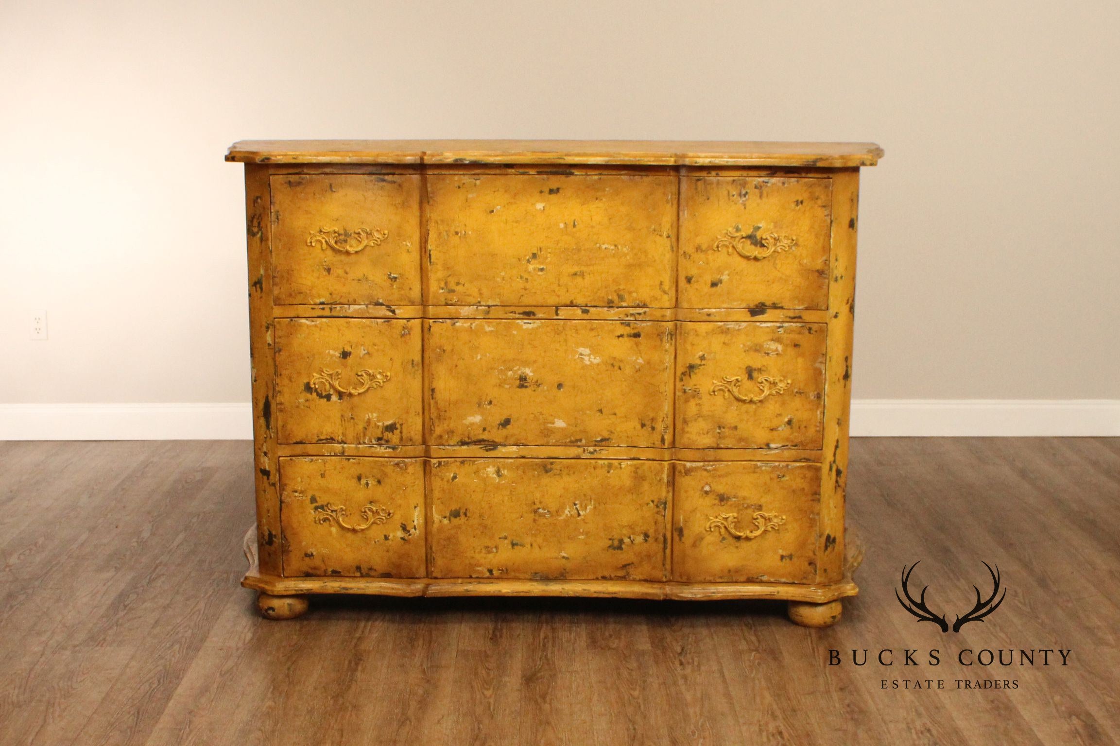 Guild Master Large Distressed Painted Three-Drawer 'Duchess Chest'