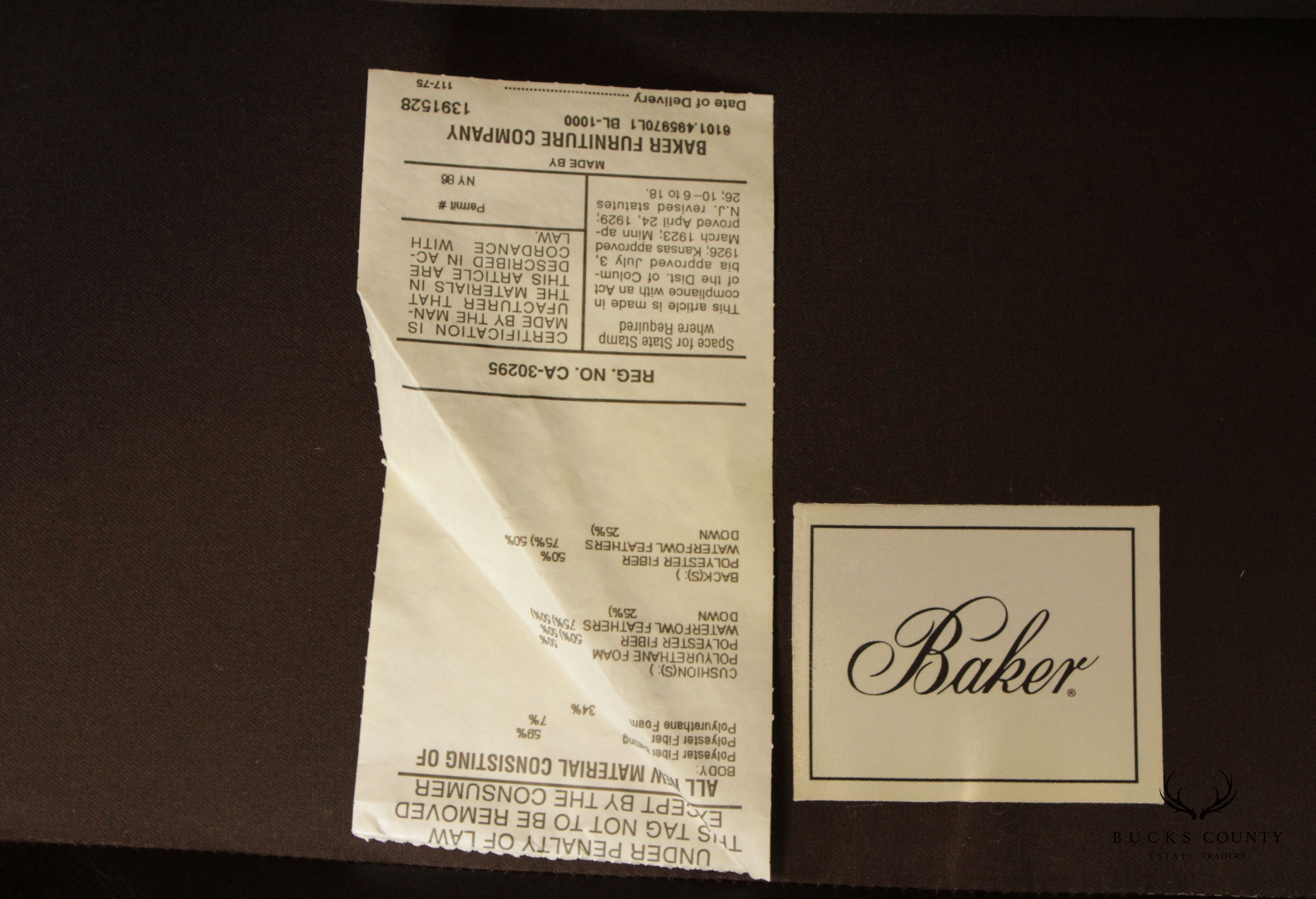 Baker Furniture Pair of Leather Lounge Chairs (C)