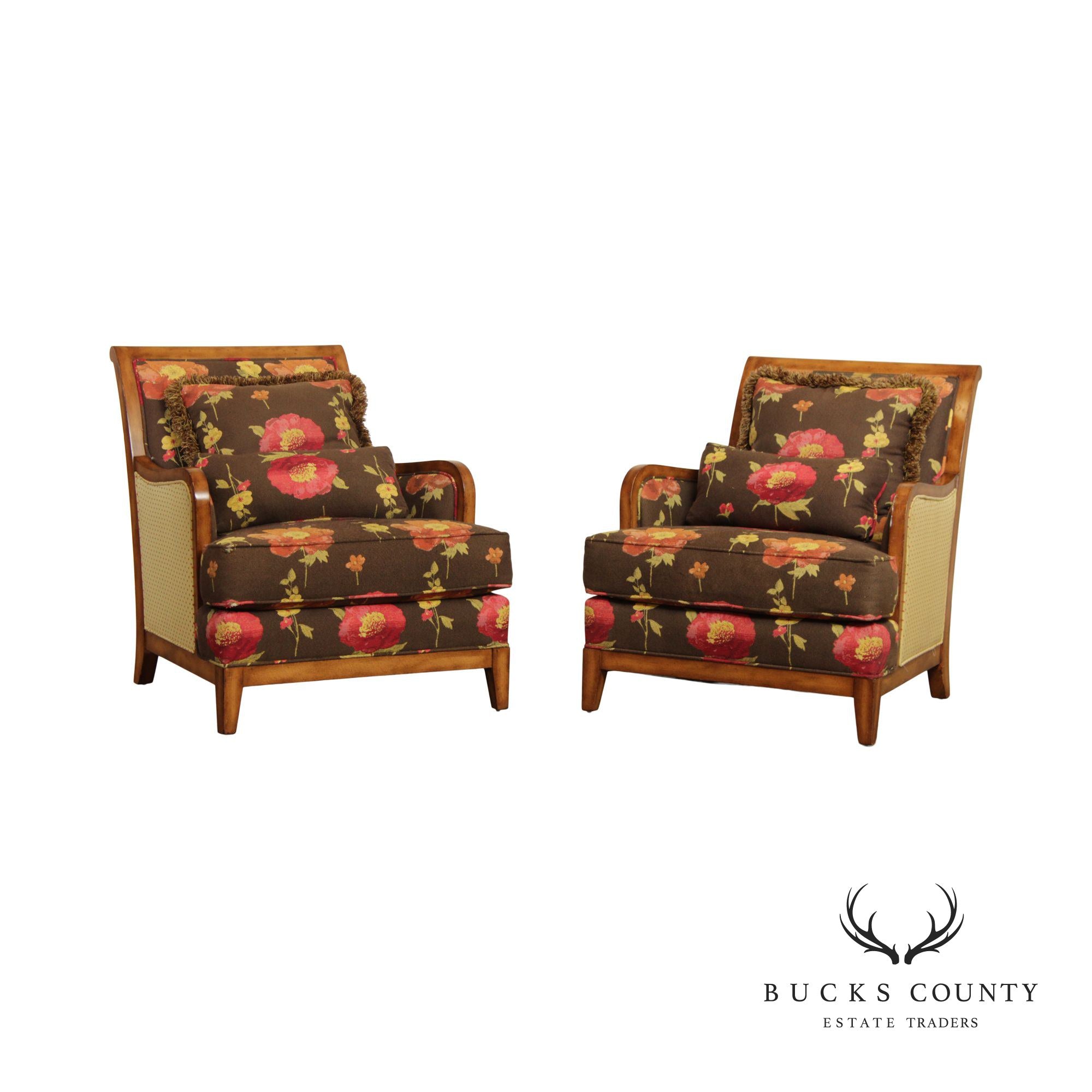 Wesley Hall Pair of Custom Upholstered Lounge Chairs