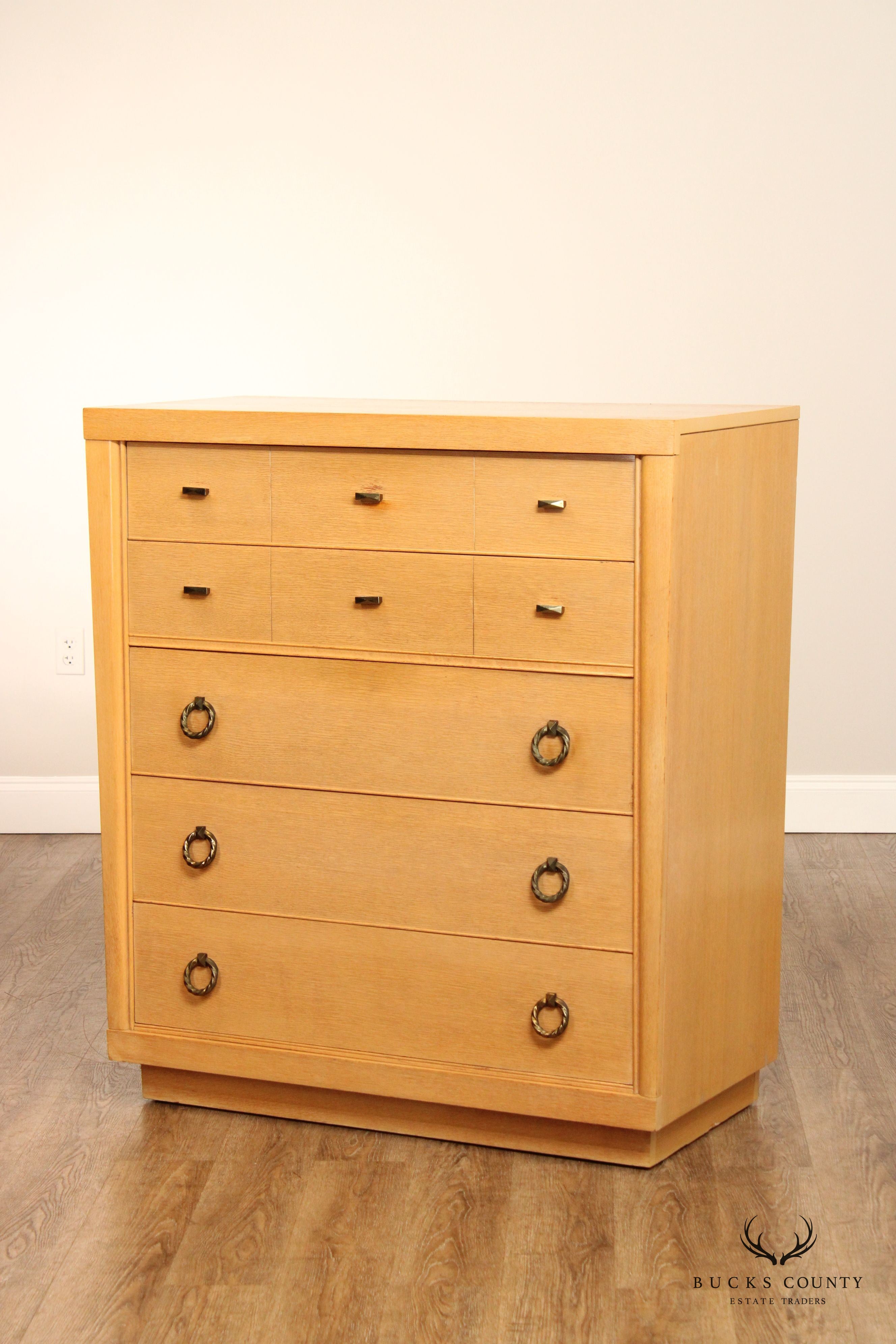 1950s Mid Century Modern Blonde Wood Chest of Drawers