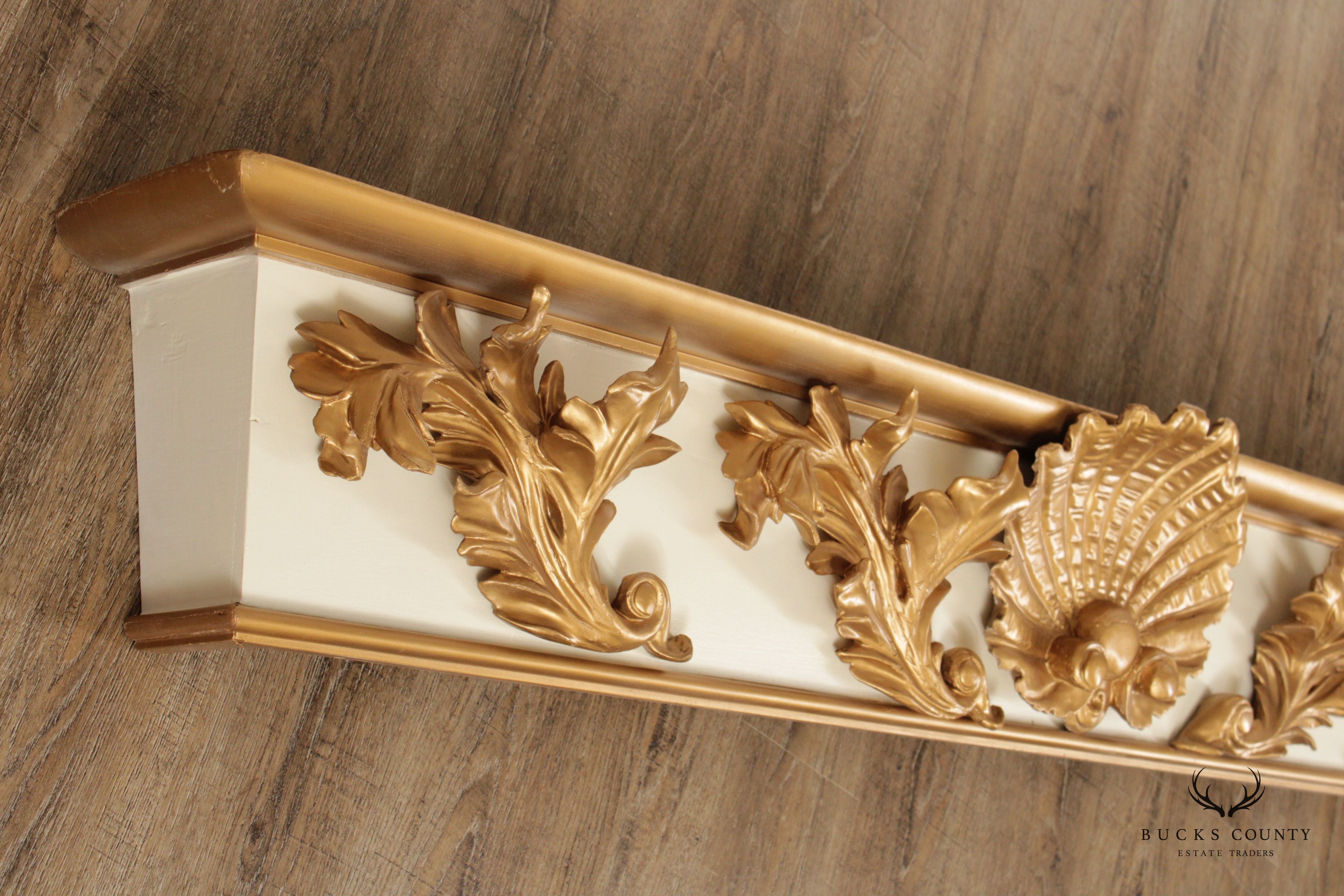 Antique Rococo Style Set of Three Carved Giltwood Architectural Valances
