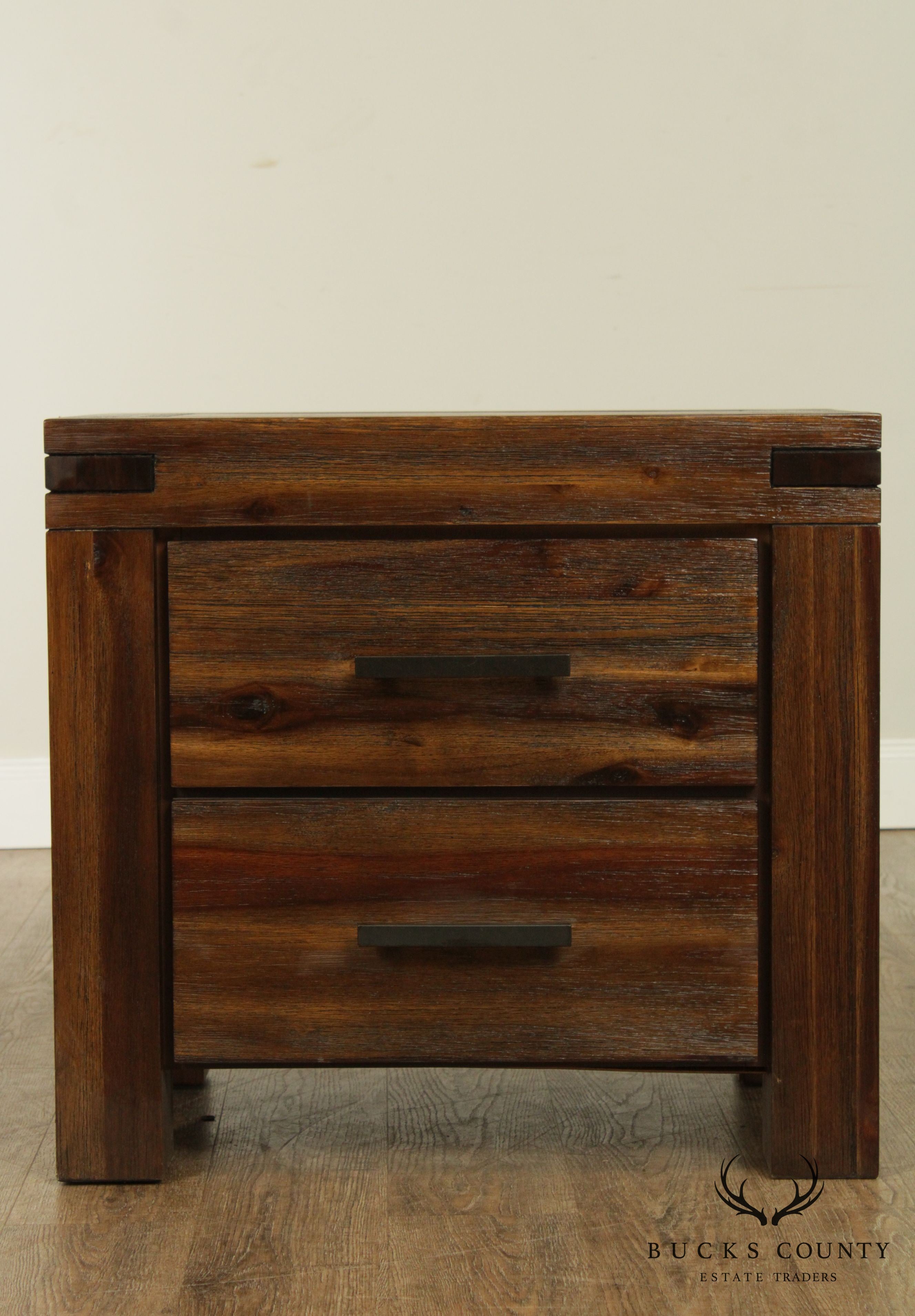 Modern Rustic 2 Drawer Nightstand